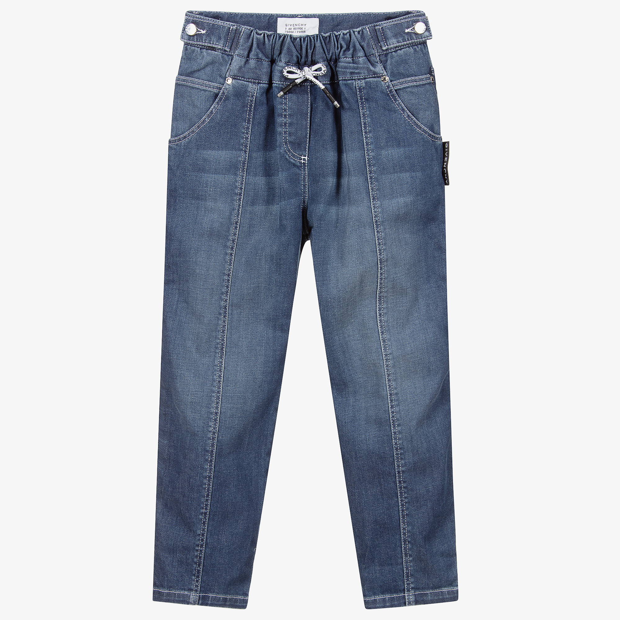 givenchy-girls-blue-denim-logo