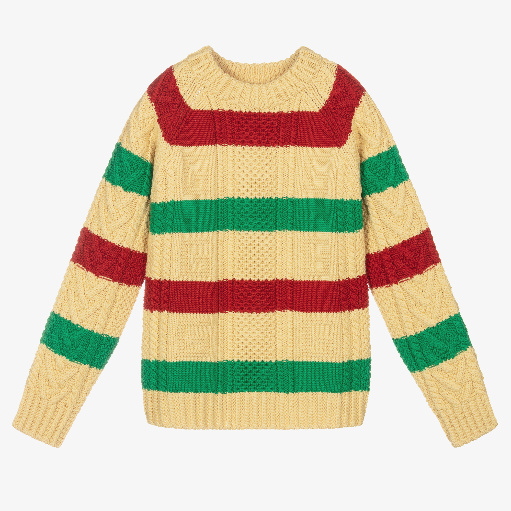 Wool Gucci Jumper For Kids Gucci Teen Boys Striped Wool Knit Jumper