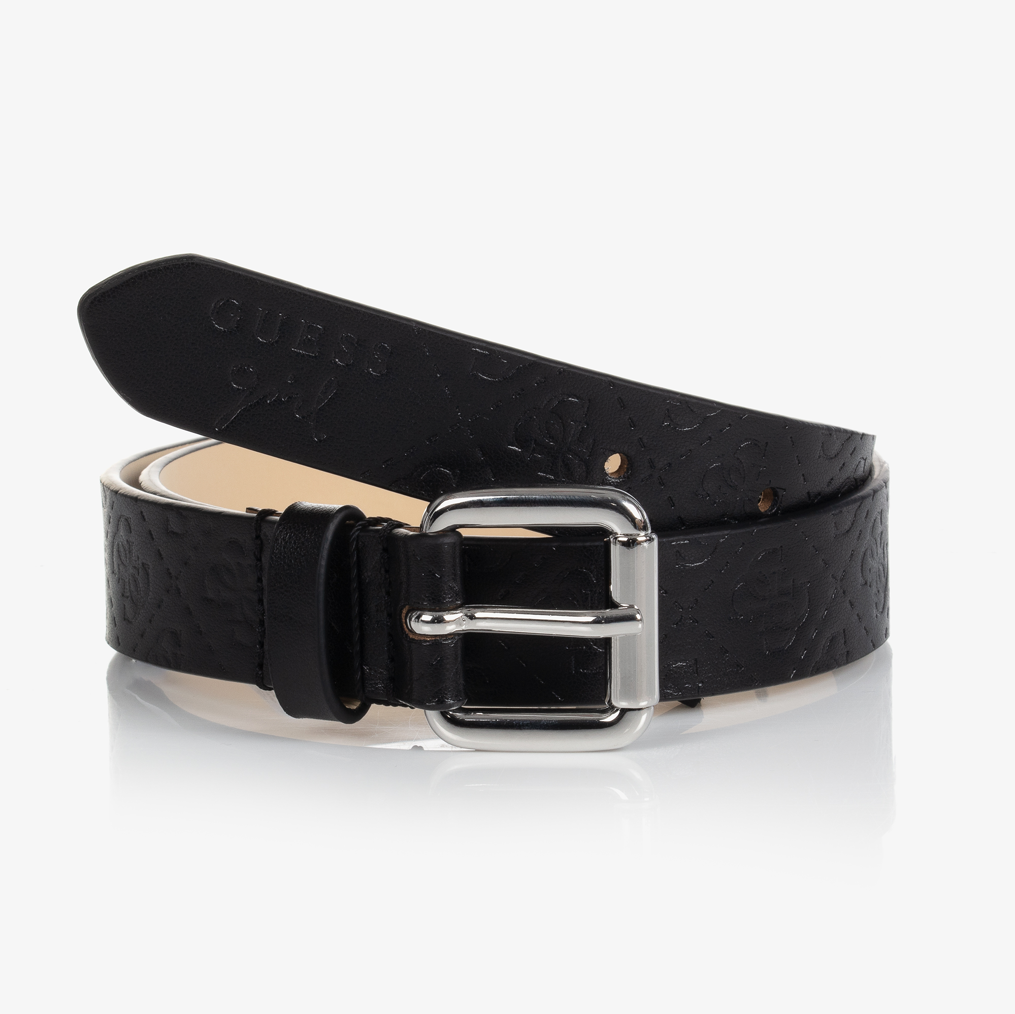 Guess - Girls Black Faux Leather Logo Belt | Childrensalon Outlet