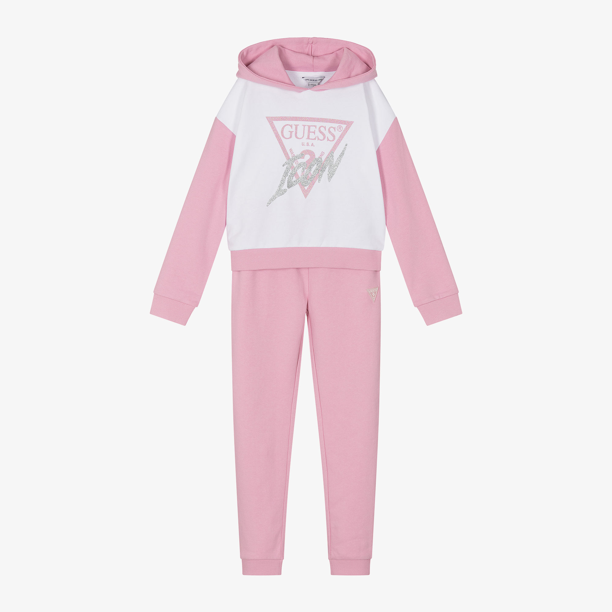 Guess Junior Girls Pink Cotton Tracksuit