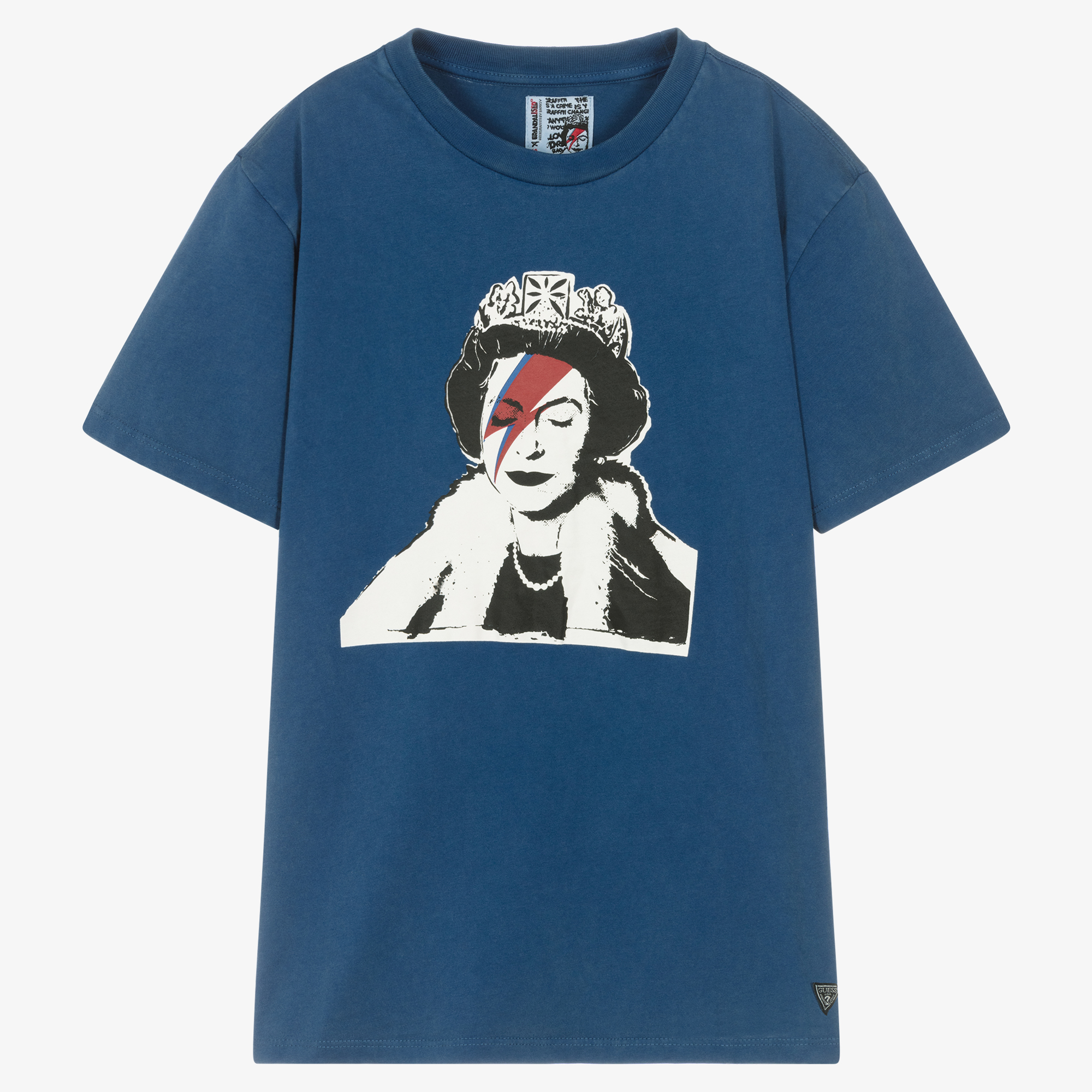 Guess - Teen Boys Blue Cotton Banksy T-Shirt | Childrensalon Guess - Teen Boys Blue Cotton Banksy T-Shirt | Childrensalon