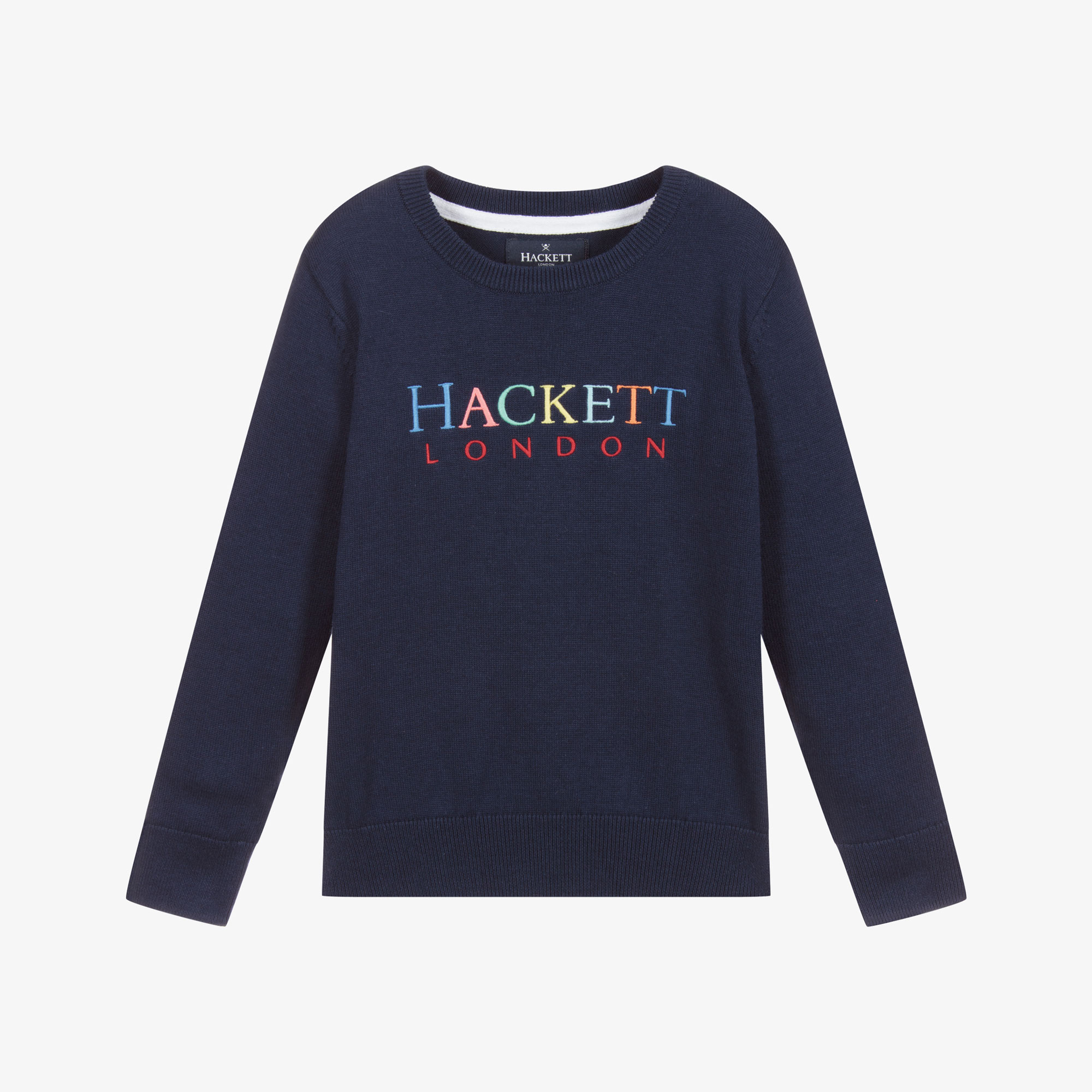 Hackett London - Navy Blue cotton Logo Sweater | Childrensalon Outlet