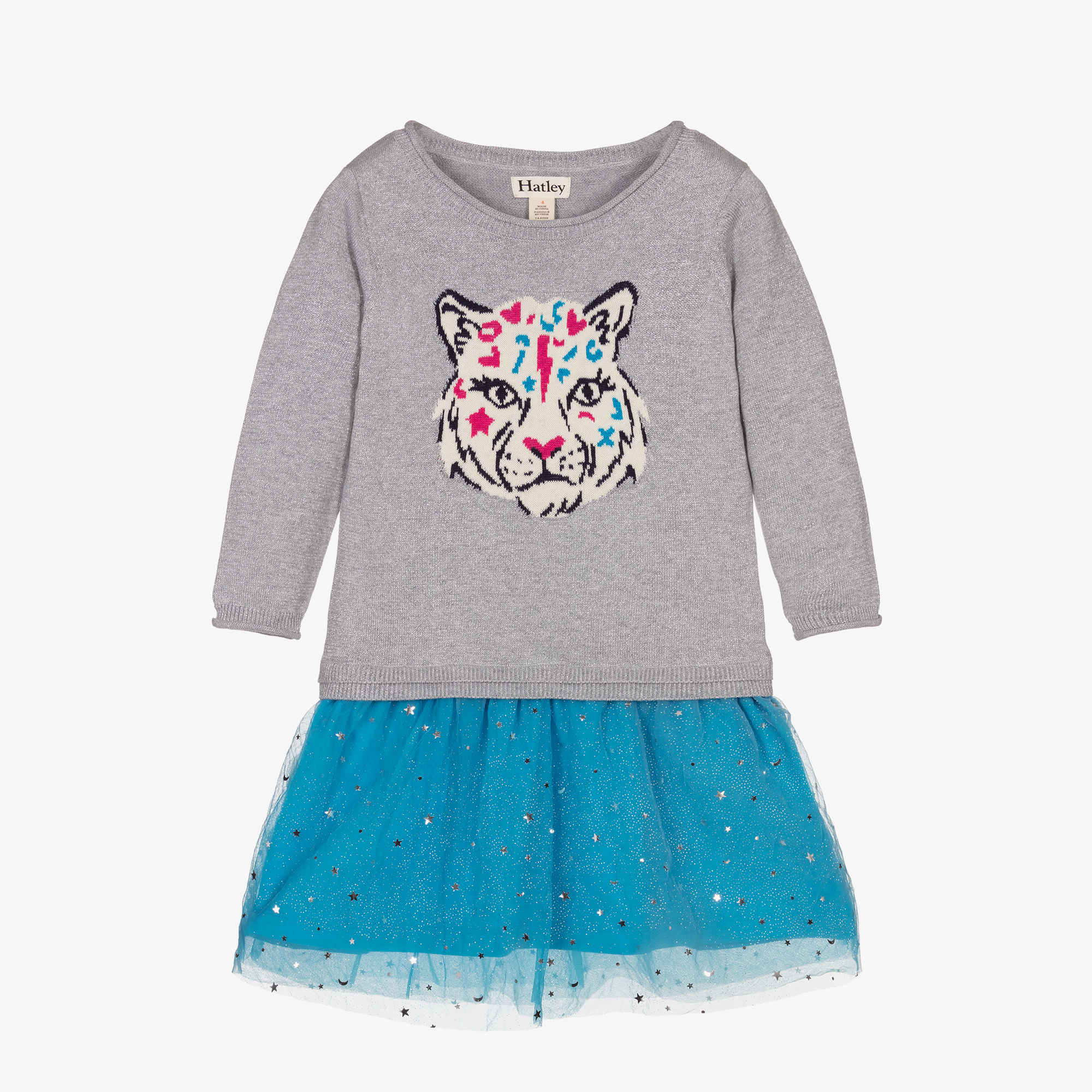blue cheetah dress JULIANNA DRESS main image 1