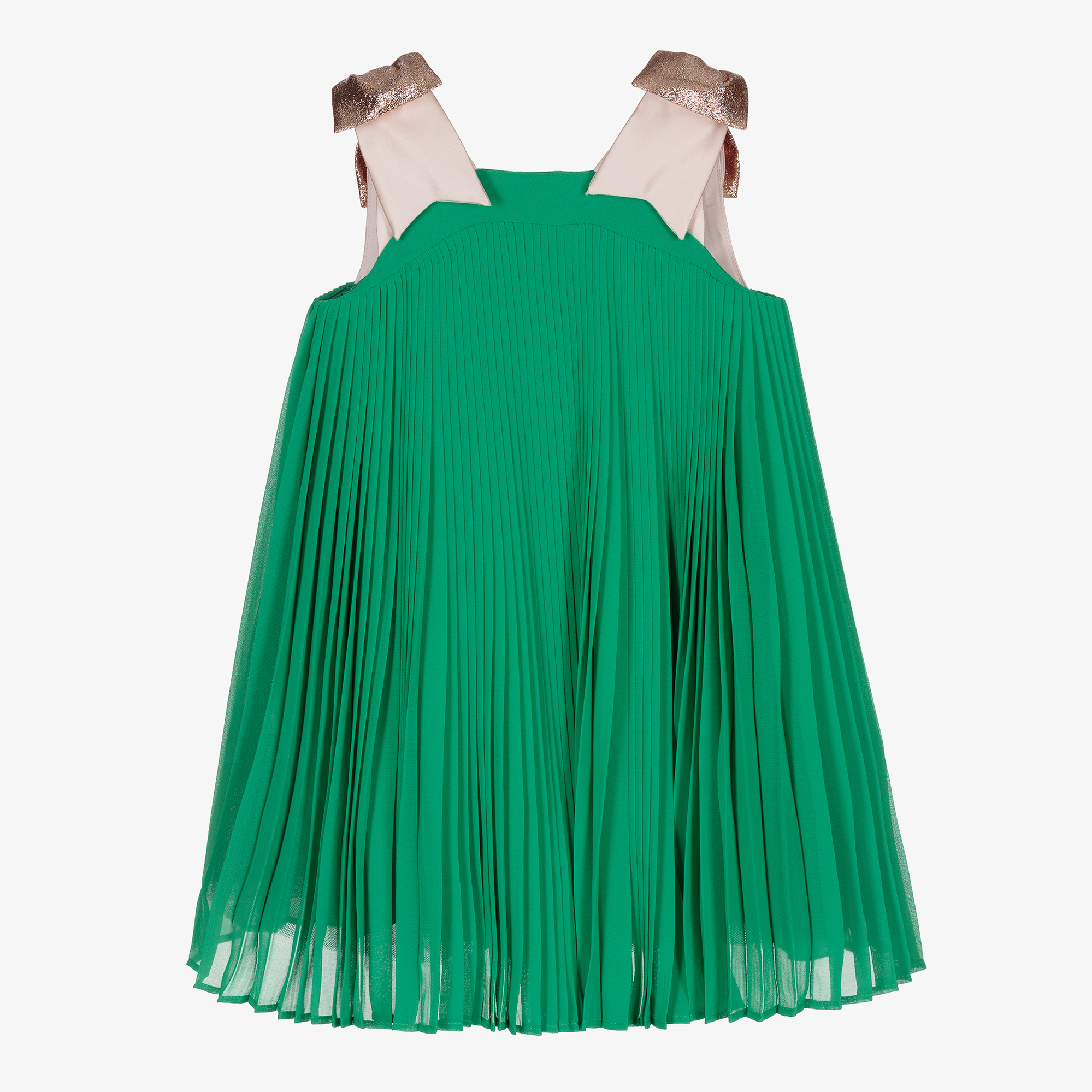Hucklebones London - Girls Green Pleated Dress | Childrensalon Outlet Hucklebones London - Girls Green Pleated Dress | Childrensalon Outlet