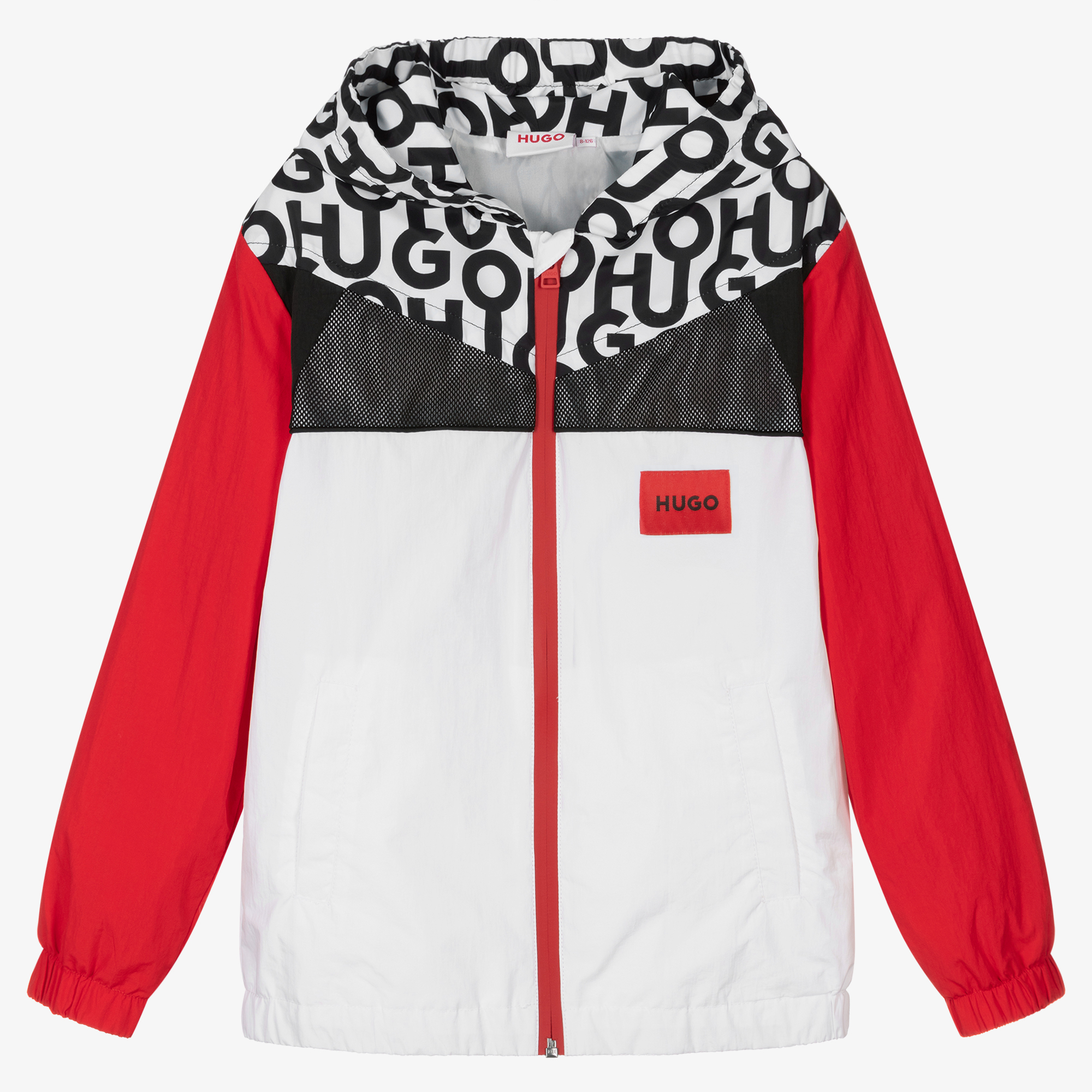 Windbreaker red deals and white