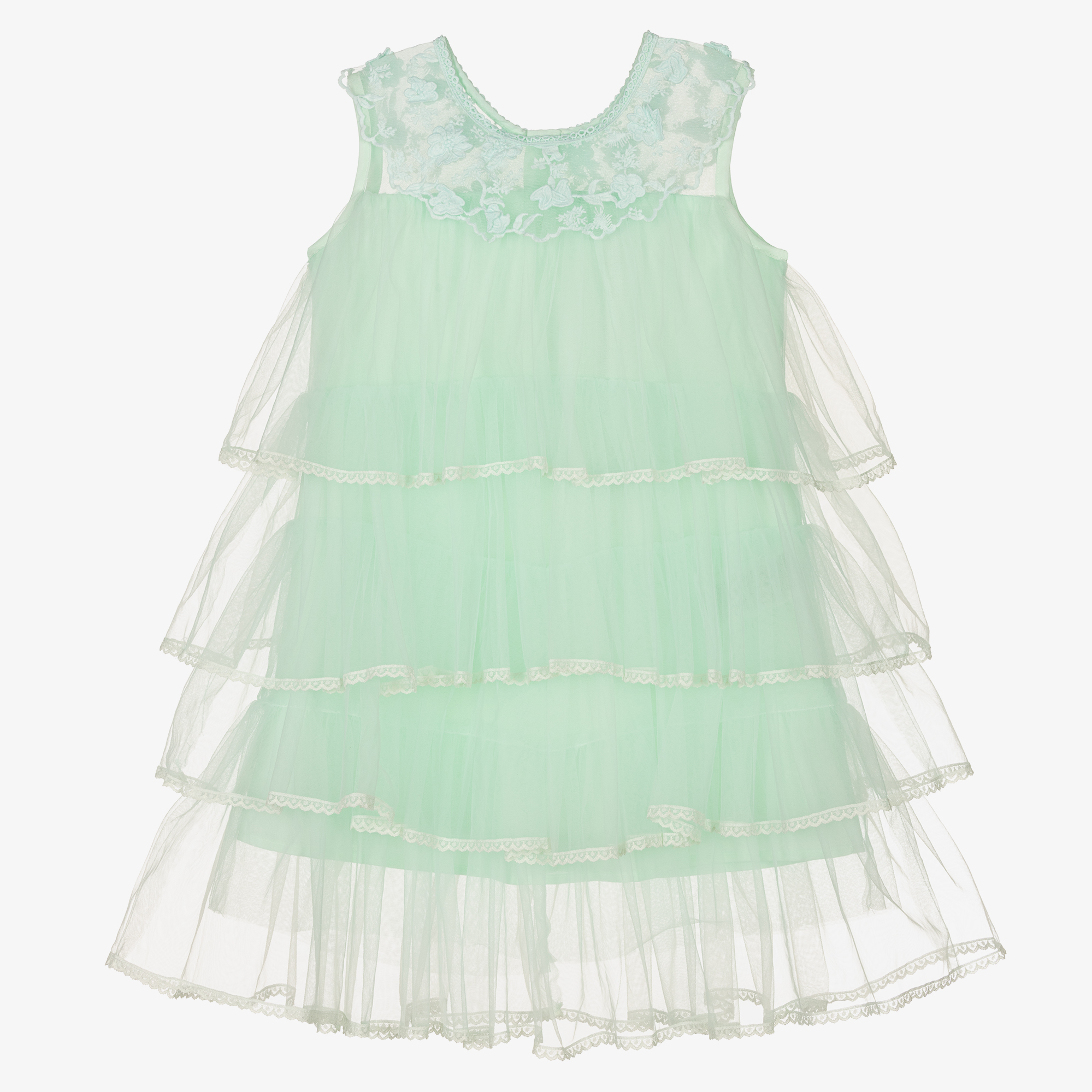 green emerald velvet dress Sage Green Sweetheart Applique Tiered Tulle Prom Dress – FancyVestido main image 1
