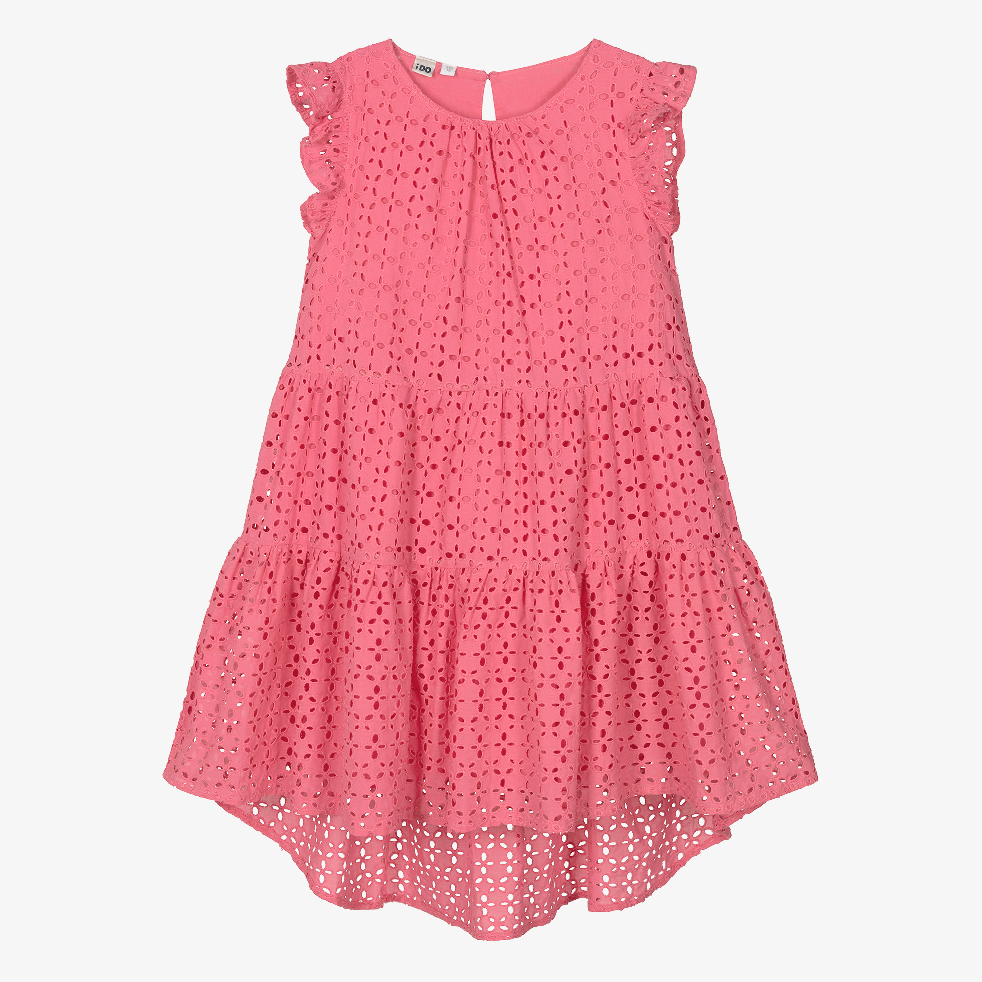 open lace back dress Broderie Anglaise Strapless Mini Dress Hot Pink / M