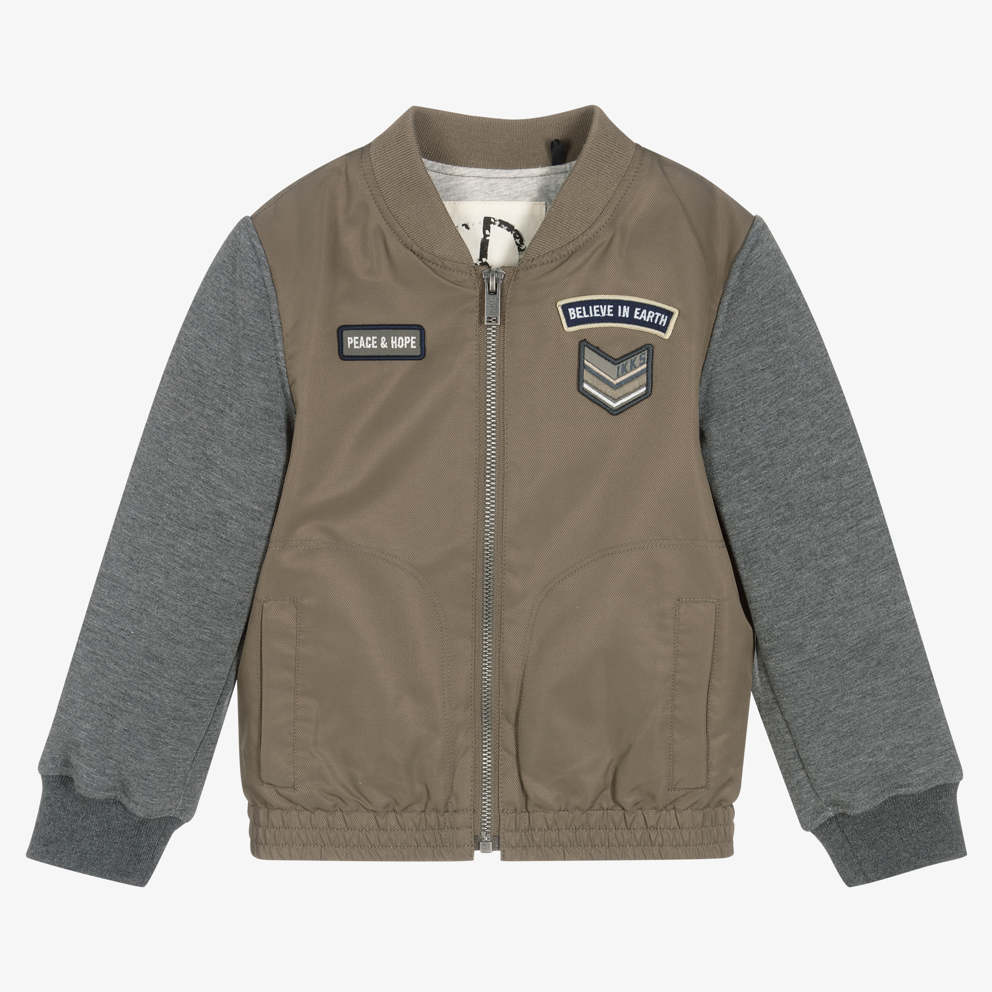 IKKS - Boys Green Bomber Jacket | Childrensalon Outlet