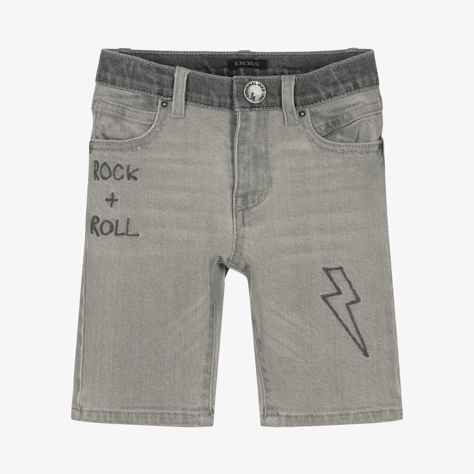 IKKS Boys Grey Denim Shorts Childrensalon Outlet