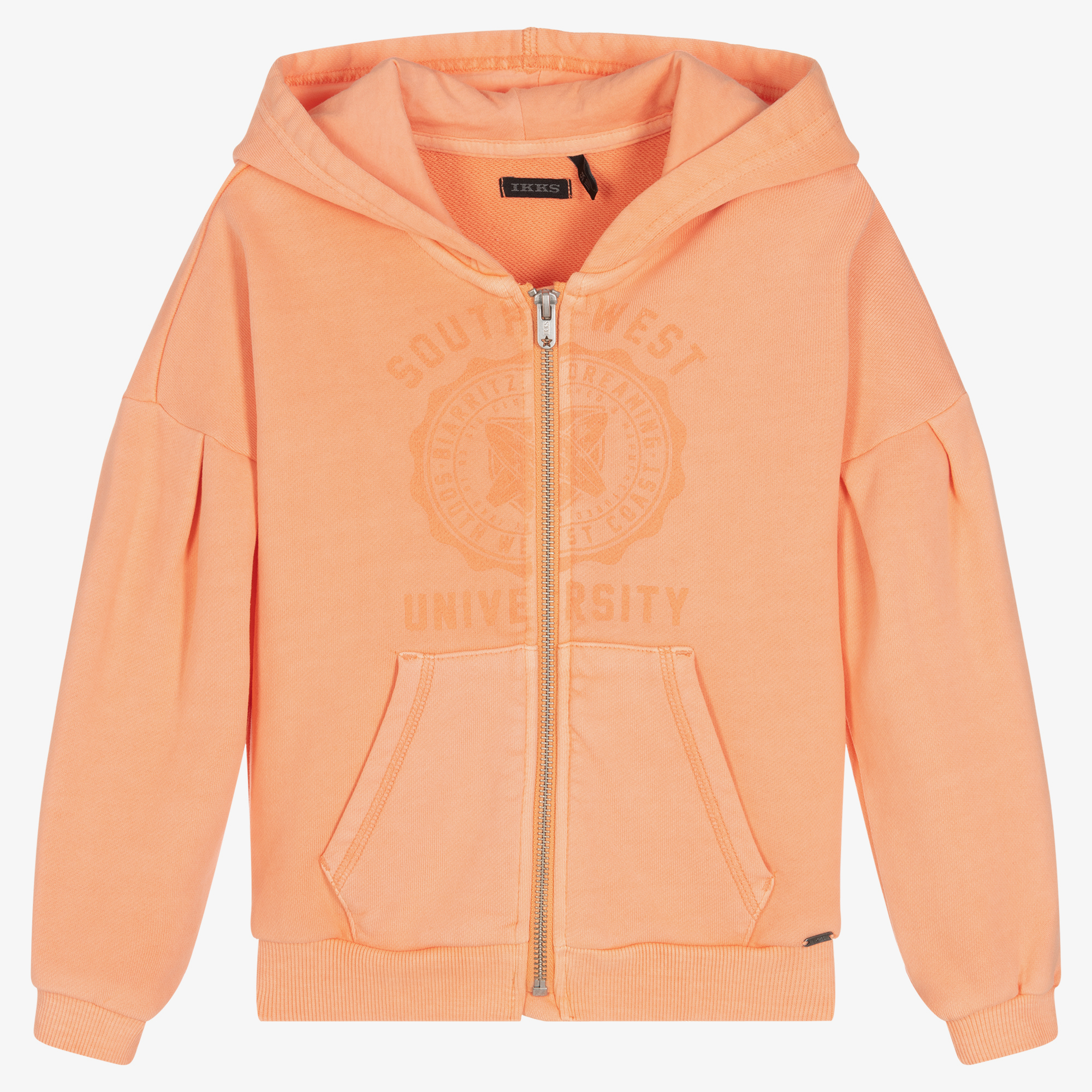 IKKS Girls Orange Zip Up Hoodie