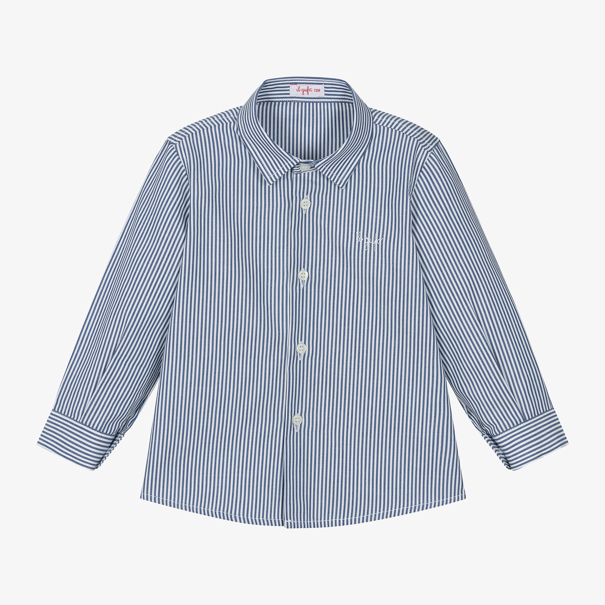 manonfripes soyy. シャツ　blue Menswear | Striped Cropped Shirt, Mid Blue