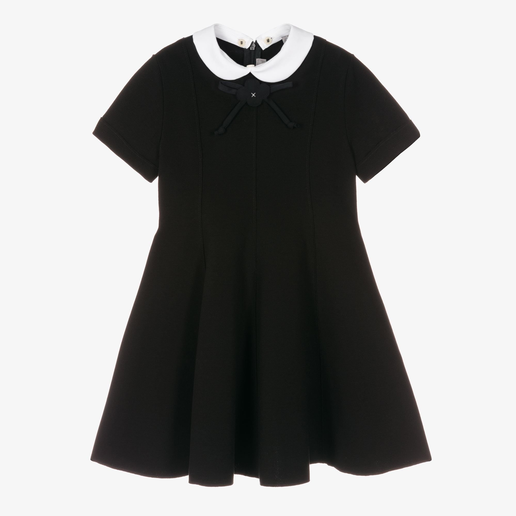 Il Gufo - Girls Black & White Milano Jersey Dress