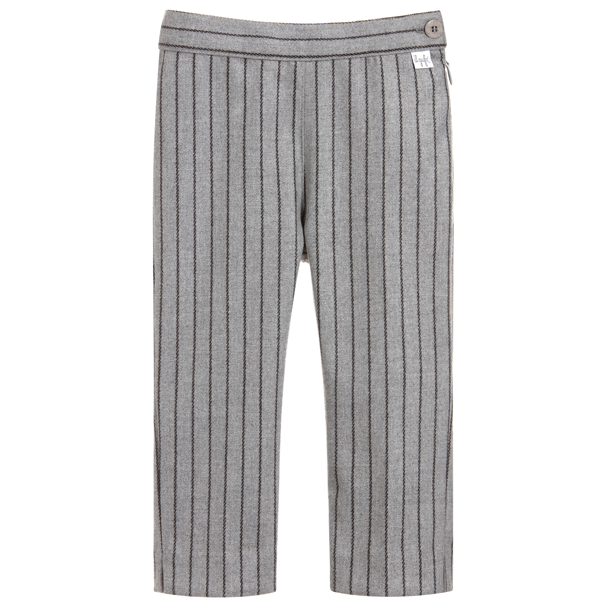 black striped trousers