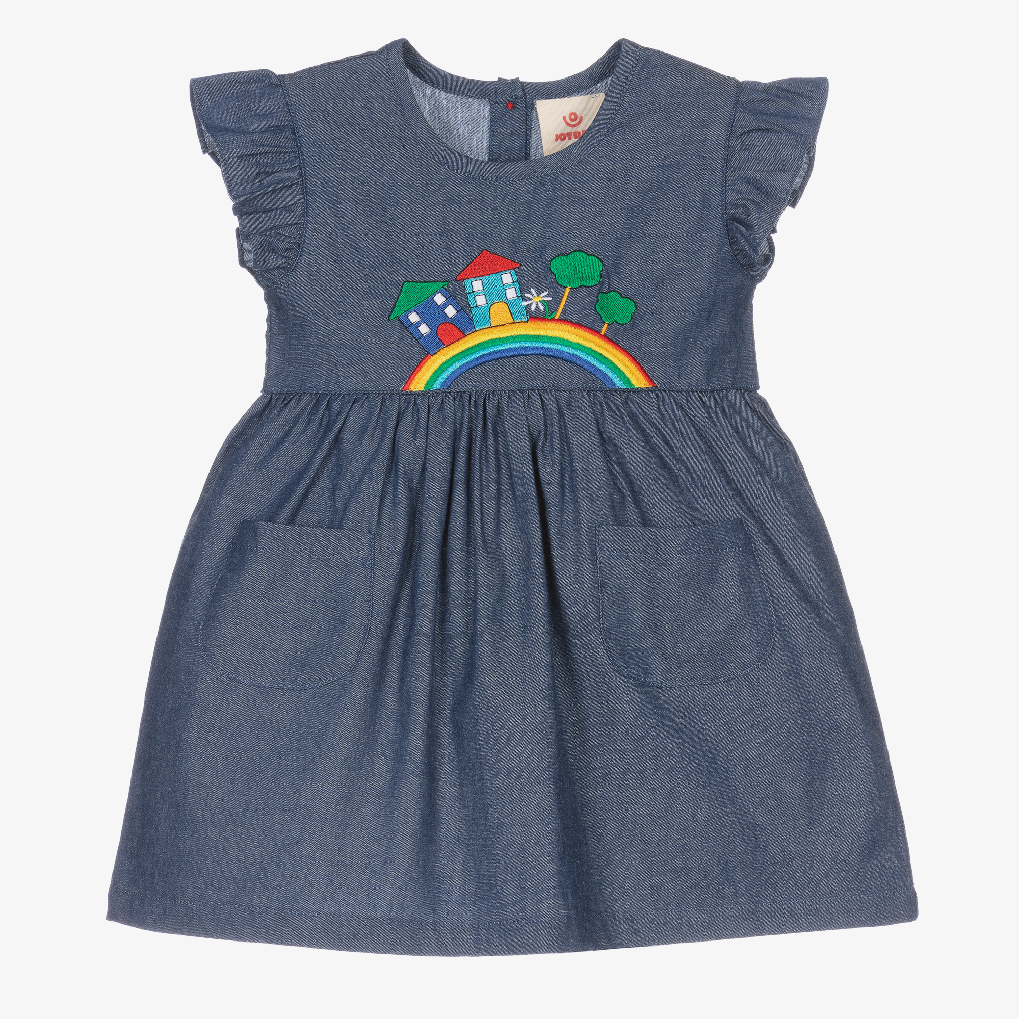 Joyday Girls Chambray Rainbow Dress Girls Toddler 9-12 Month Blue by Childrensalon