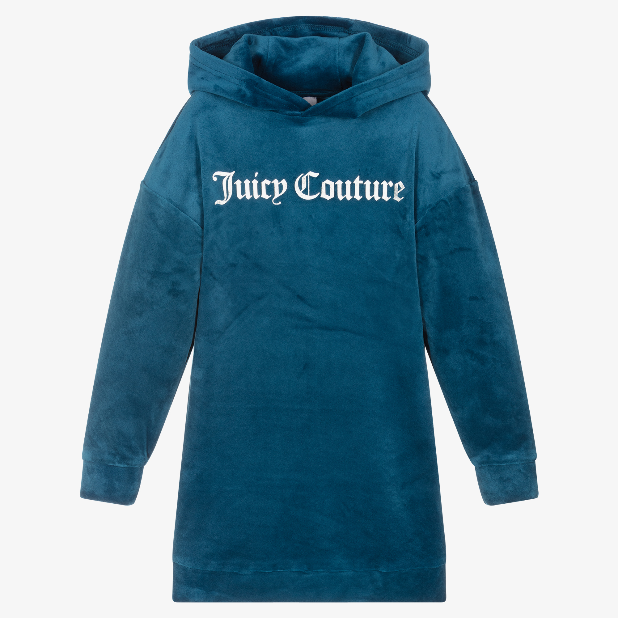 Juicy Couture Girls Blue Velour Logo Dress