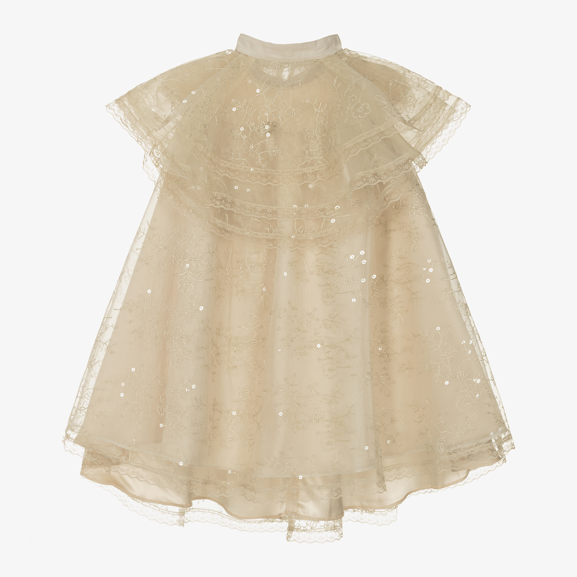 JUNONAドレス Junona - Girls Blue Tulle & Plissé Ruffle Dress