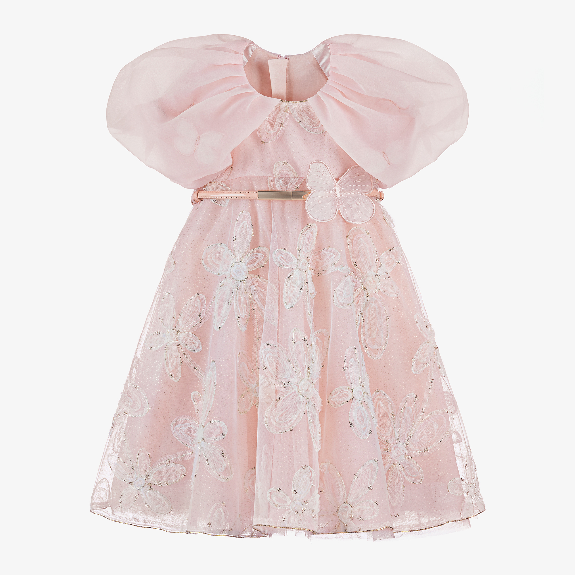 Junona - Girls White Tulle & Sequin Flower Dress | Childrensalon