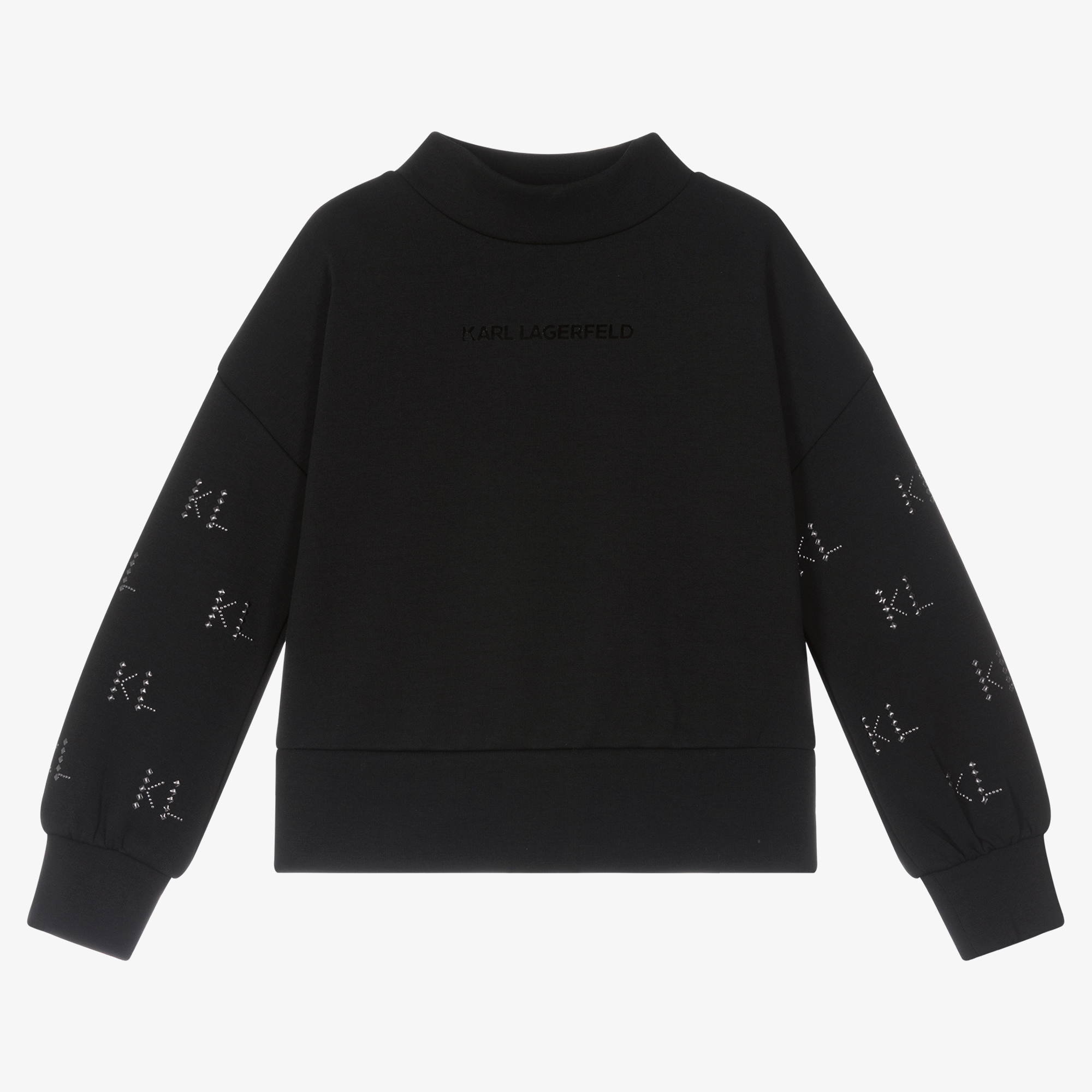 KARL LAGERFELD　KIDS　パーカー　ブラック KARL LAGERFELD KIDS - Girls Black Sweatshirt Karl Ikonik