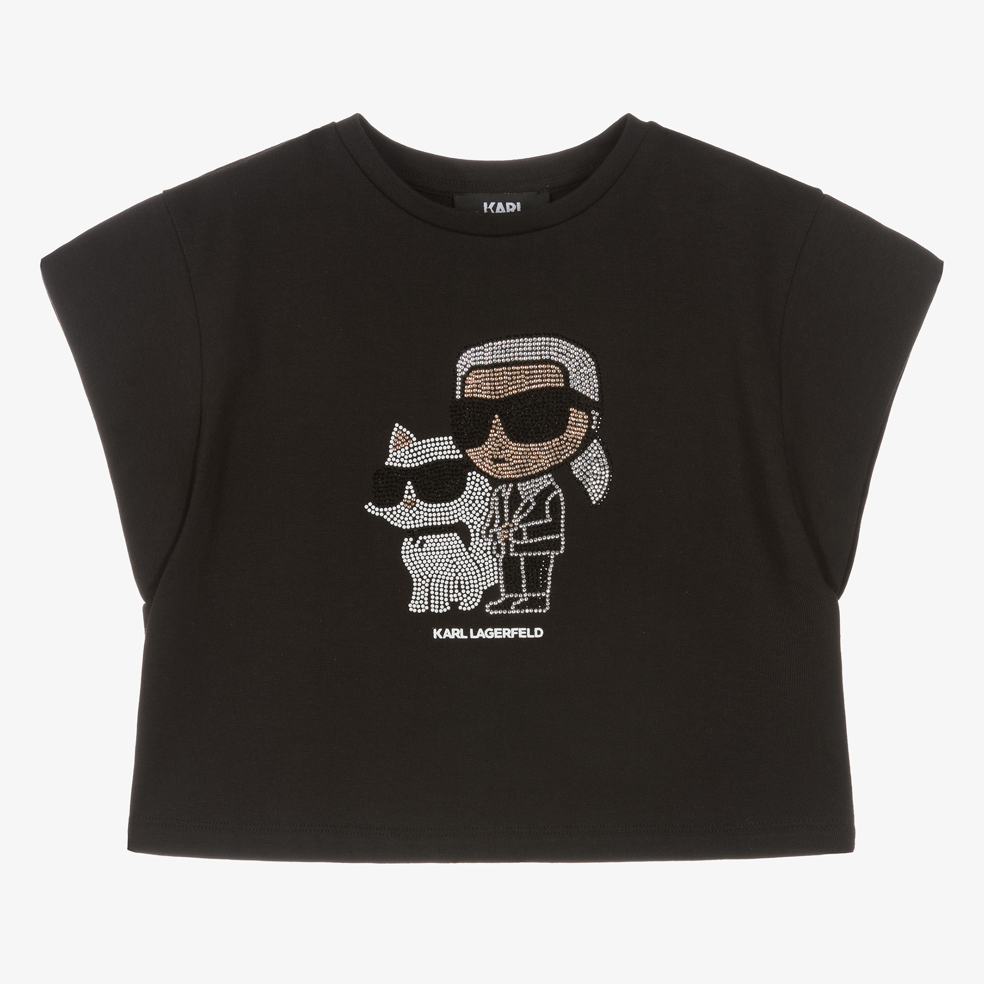 KARL LAGERFELD KIDS - Teen Girls Black Rhinestone Karl