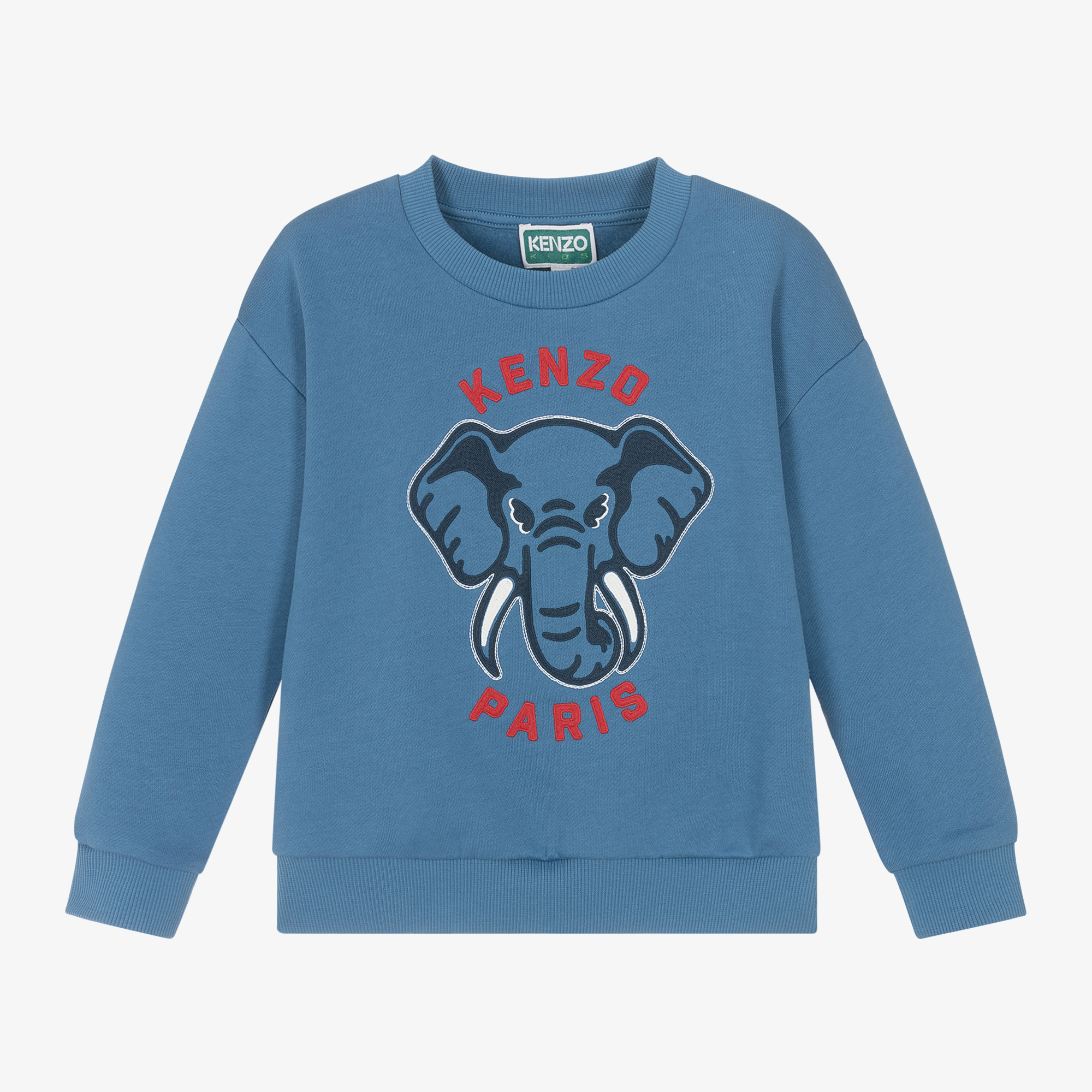 KENZO KIDS - Boys Cotton Blue Elephant Jumper