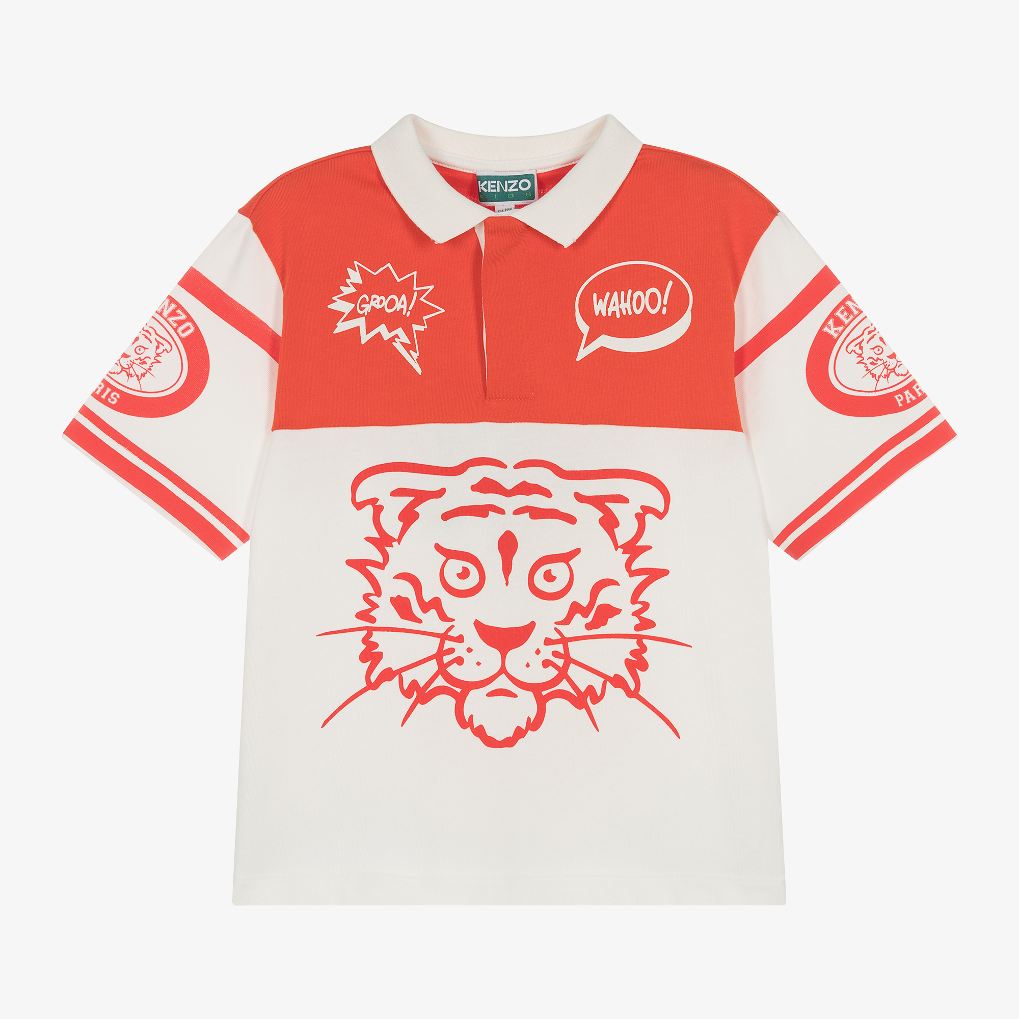 KENZO KIDS Boys Red White Cotton Rugby Shirt