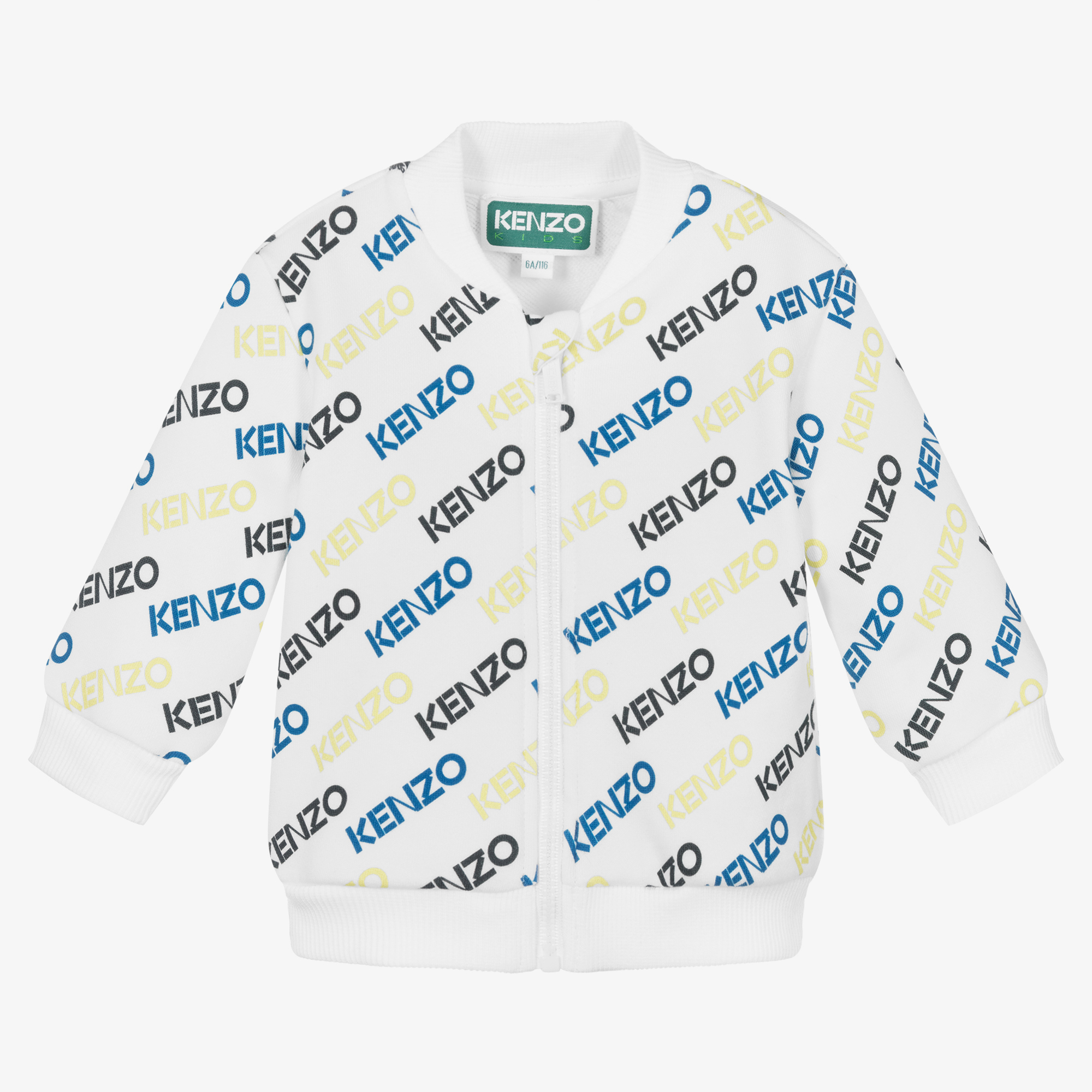 が大特価！ KENZO KIDS - Boys White Cotton Logo Zip-Up Top その他