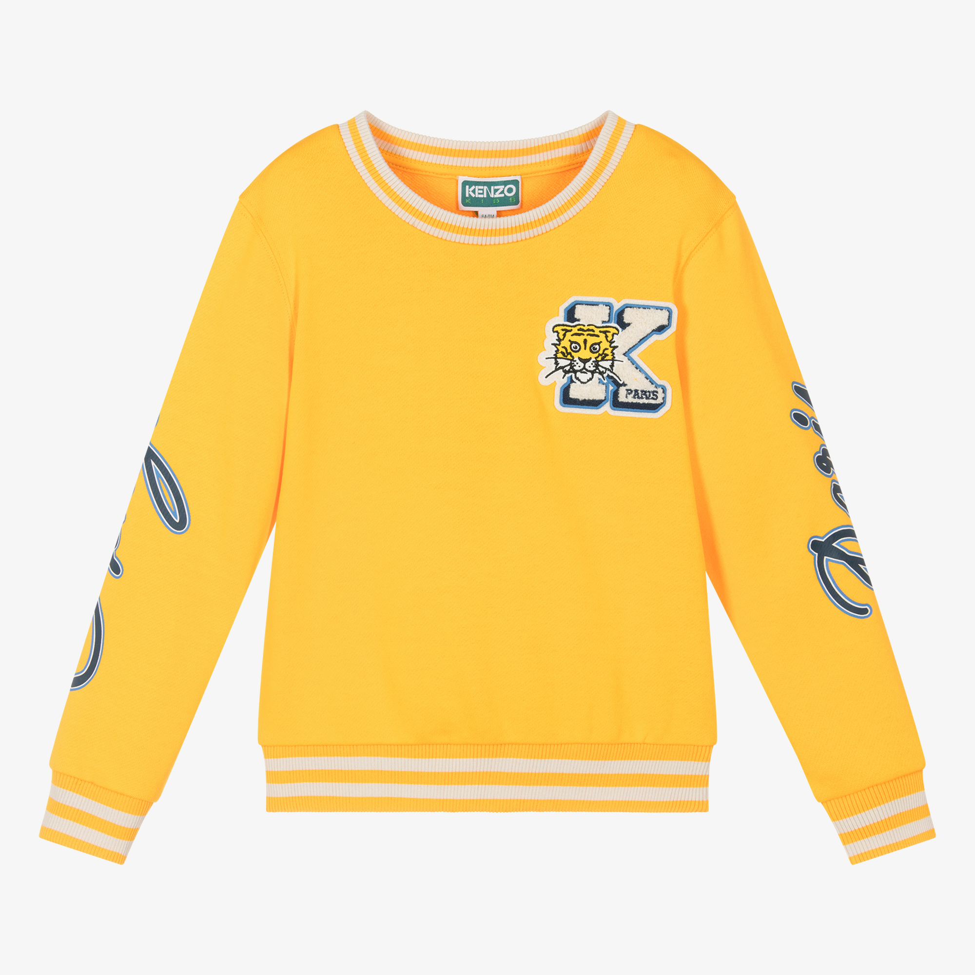 KENZO KIDS Boys Yellow Cotton Varsity Sweatshirt