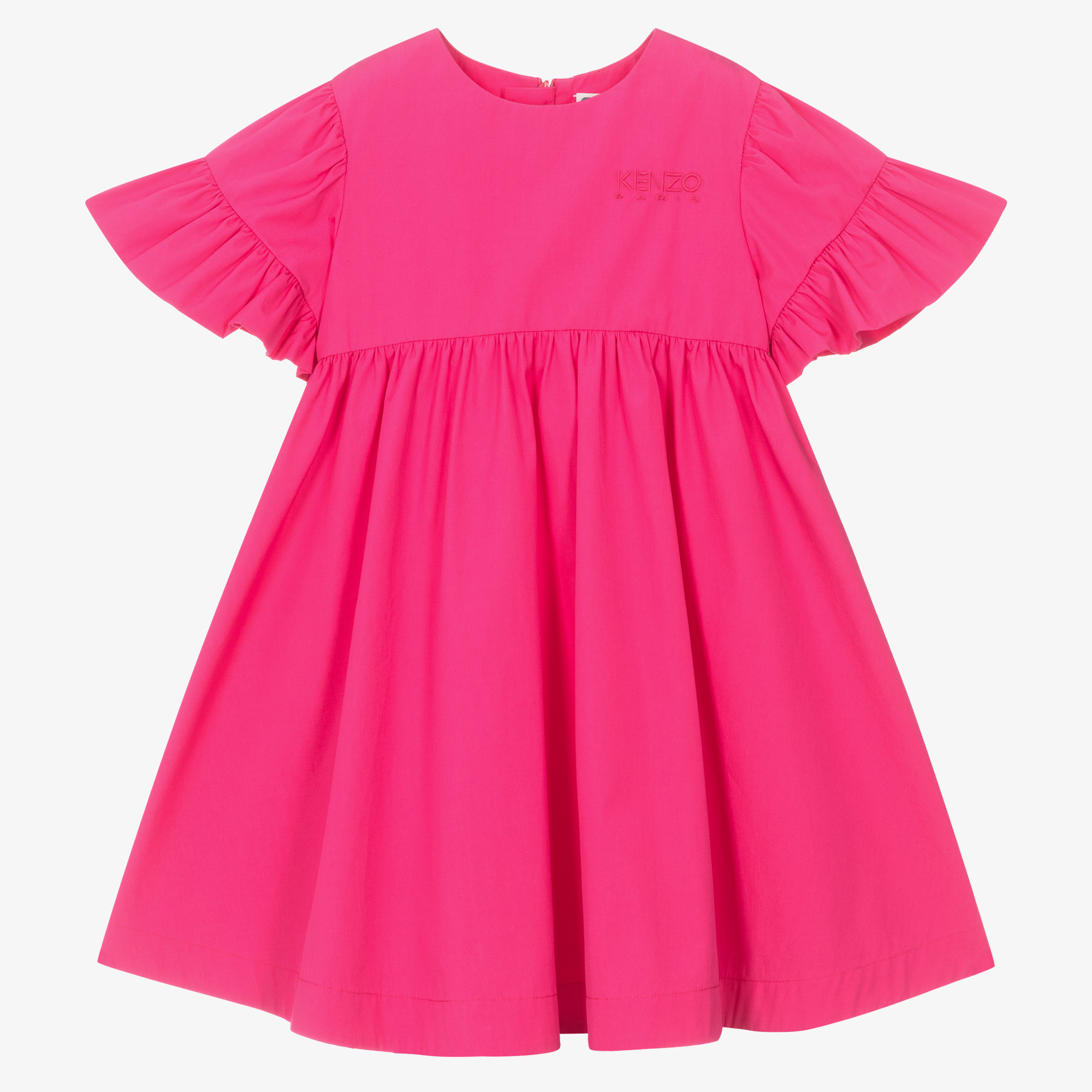 KENZO KIDS - Girls Fuchsia Pink Cotton Poplin Dress | Childrensalon Outlet