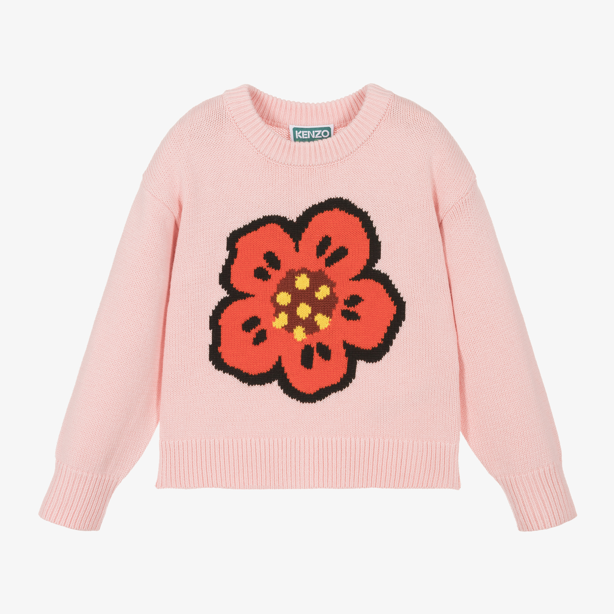 KENZO KIDS - Girls Pink Floral Knit Jumper | Childrensalon KENZO KIDS - Girls Pink Floral Knit Jumper | Childrensalon