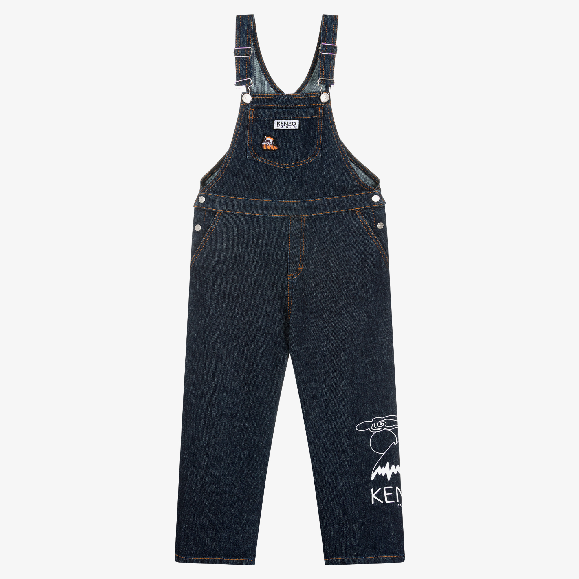 【送料&関税込】Kenzo Cotton Dungarees KENZO x LEVI'S Printed Denim Dungarees Rinse Blue Denim