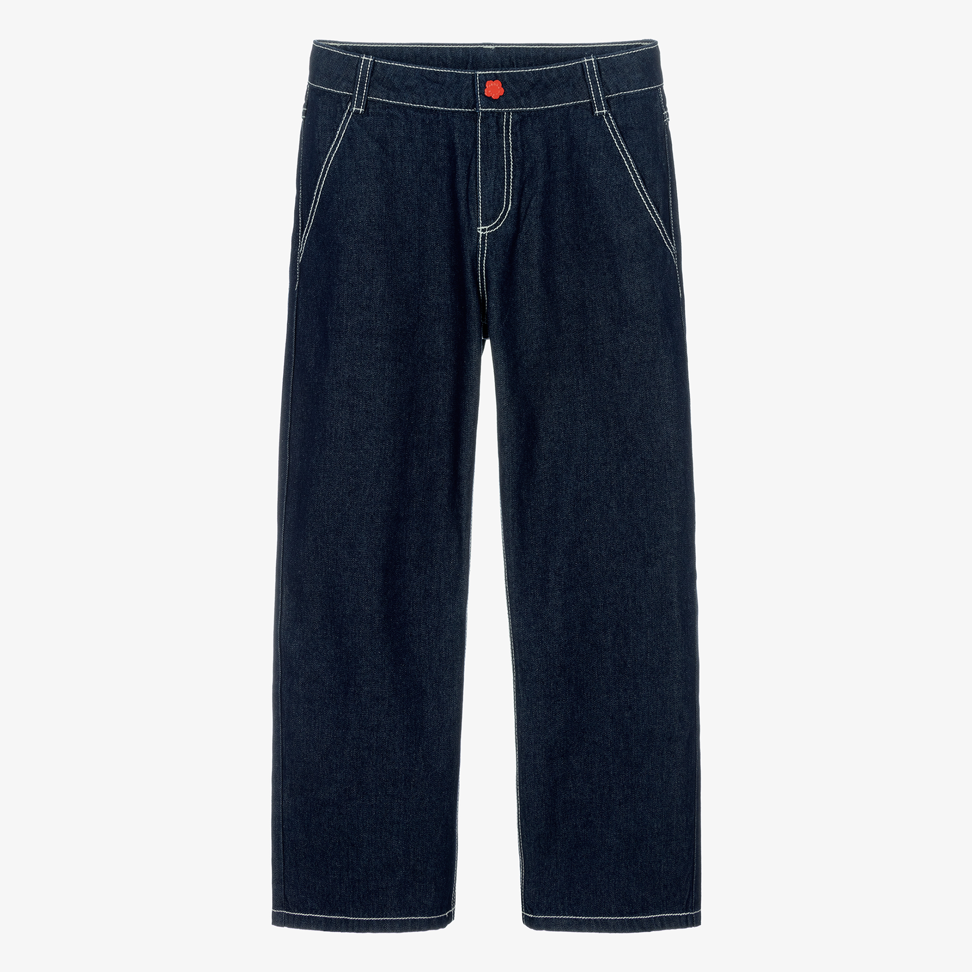 KENZO KIDS - Teen Girls Indigo Denim Wide Leg Jeans