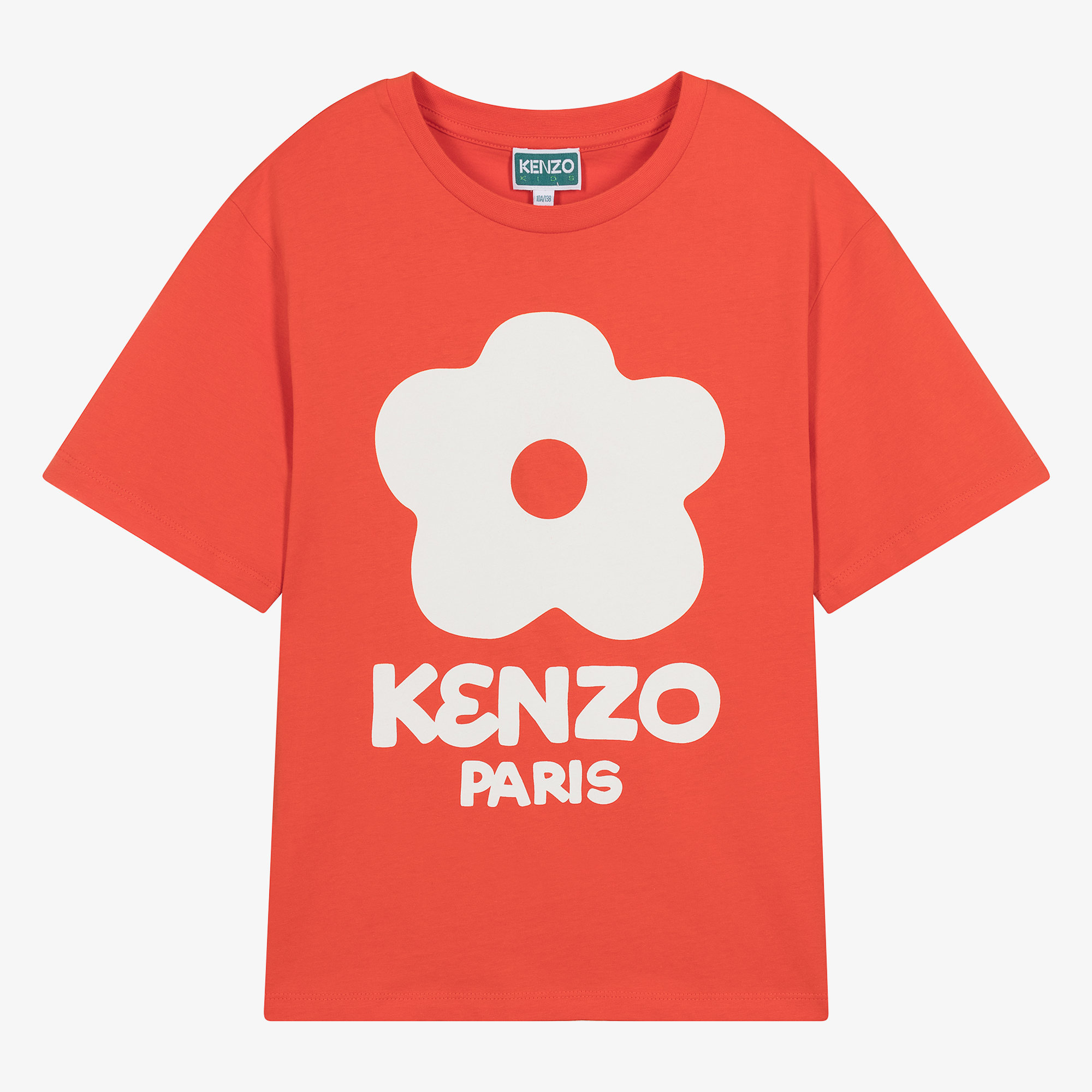 KENZO KIDS Teen Girls Red Cotton Flower T Shirt Childrensalon Outlet