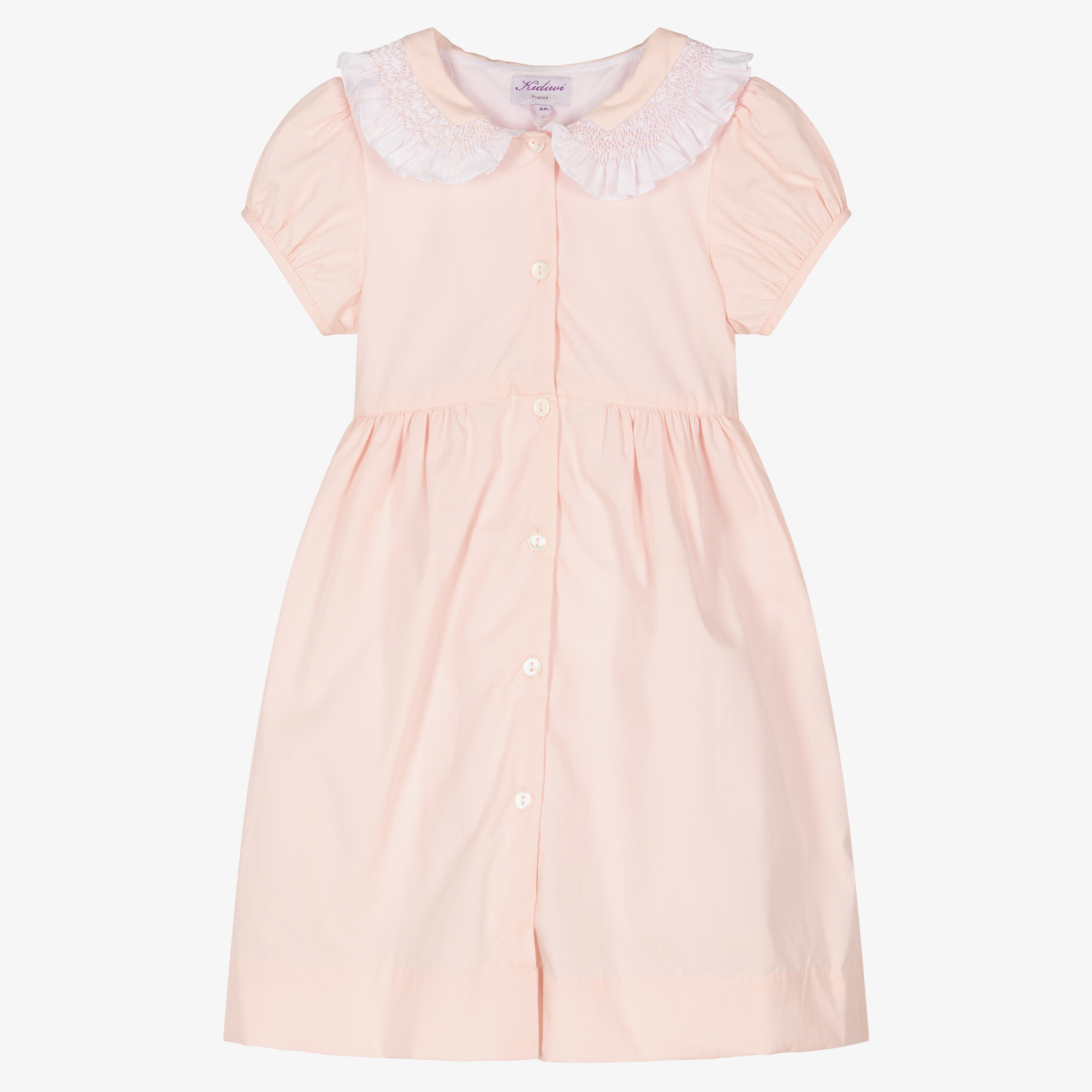 Kidiwi - Girls Pale Pink Cotton Dress | Childrensalon Outlet