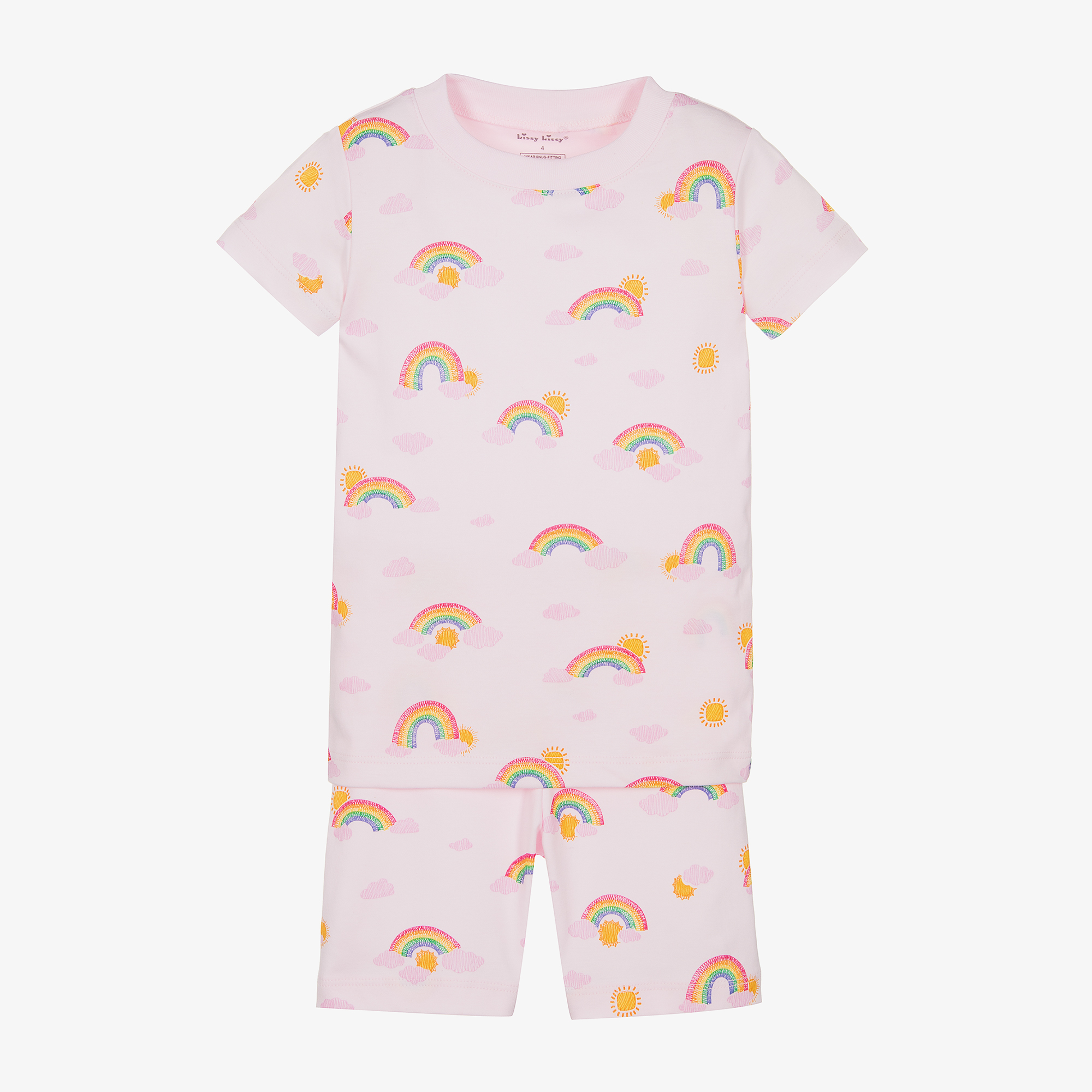 Next Rainbow Pyjamas Kissy Kissy Girls Pink Pima Cotton Sunshine