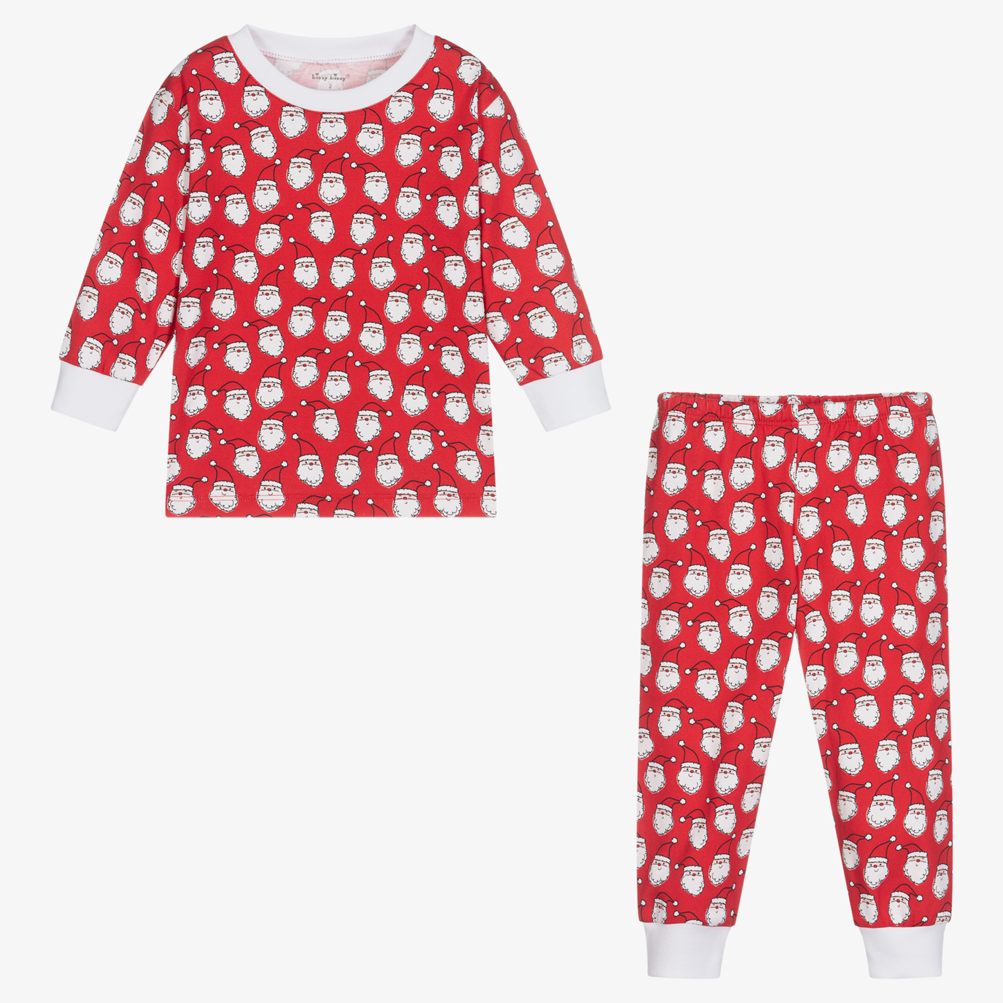 Kissy Kissy Red Pima Cotton Ho Ho Pyjamas Childrensalon Outlet