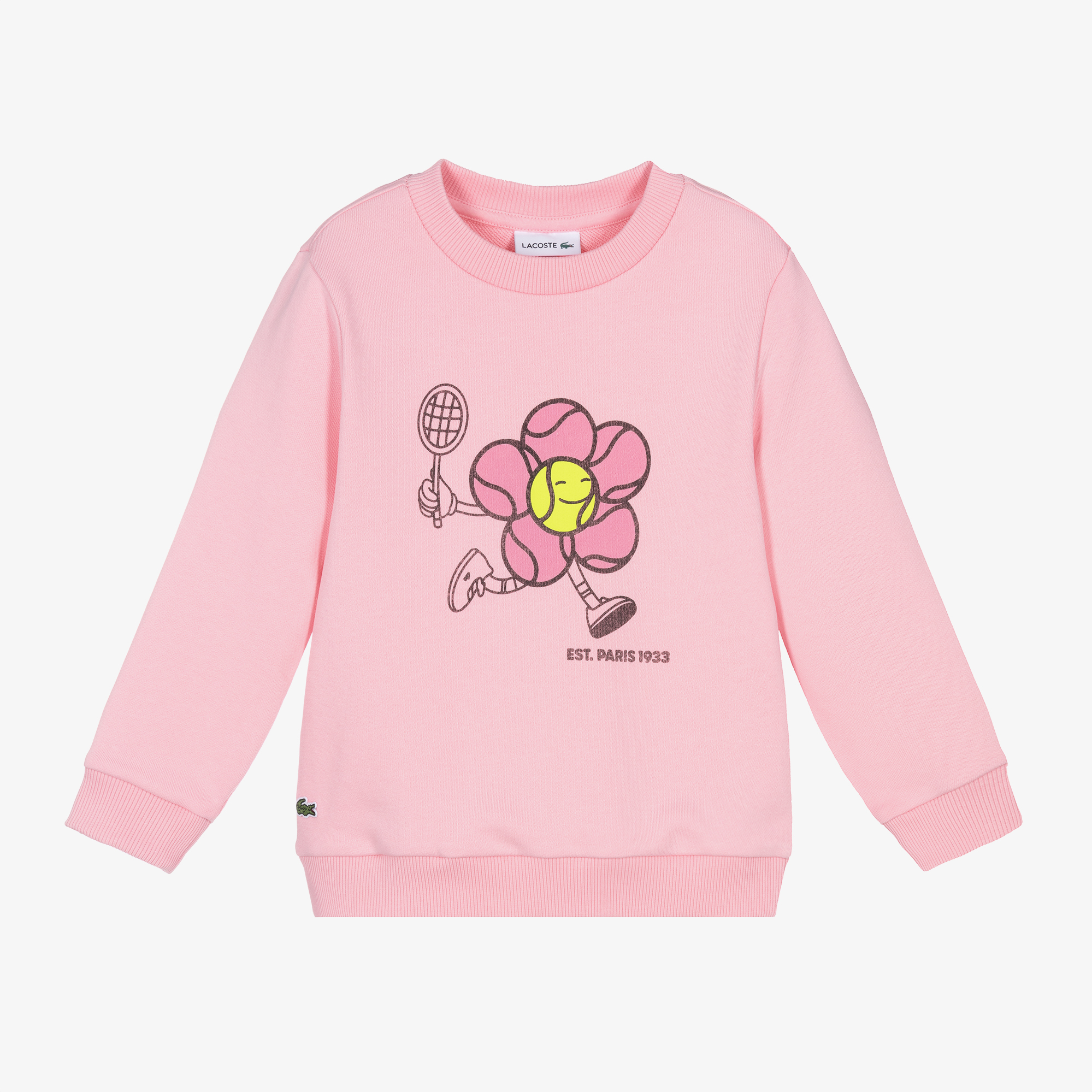 Lacoste Girls Pink Tennis Flower Sweatshirt Childrensalon Outlet