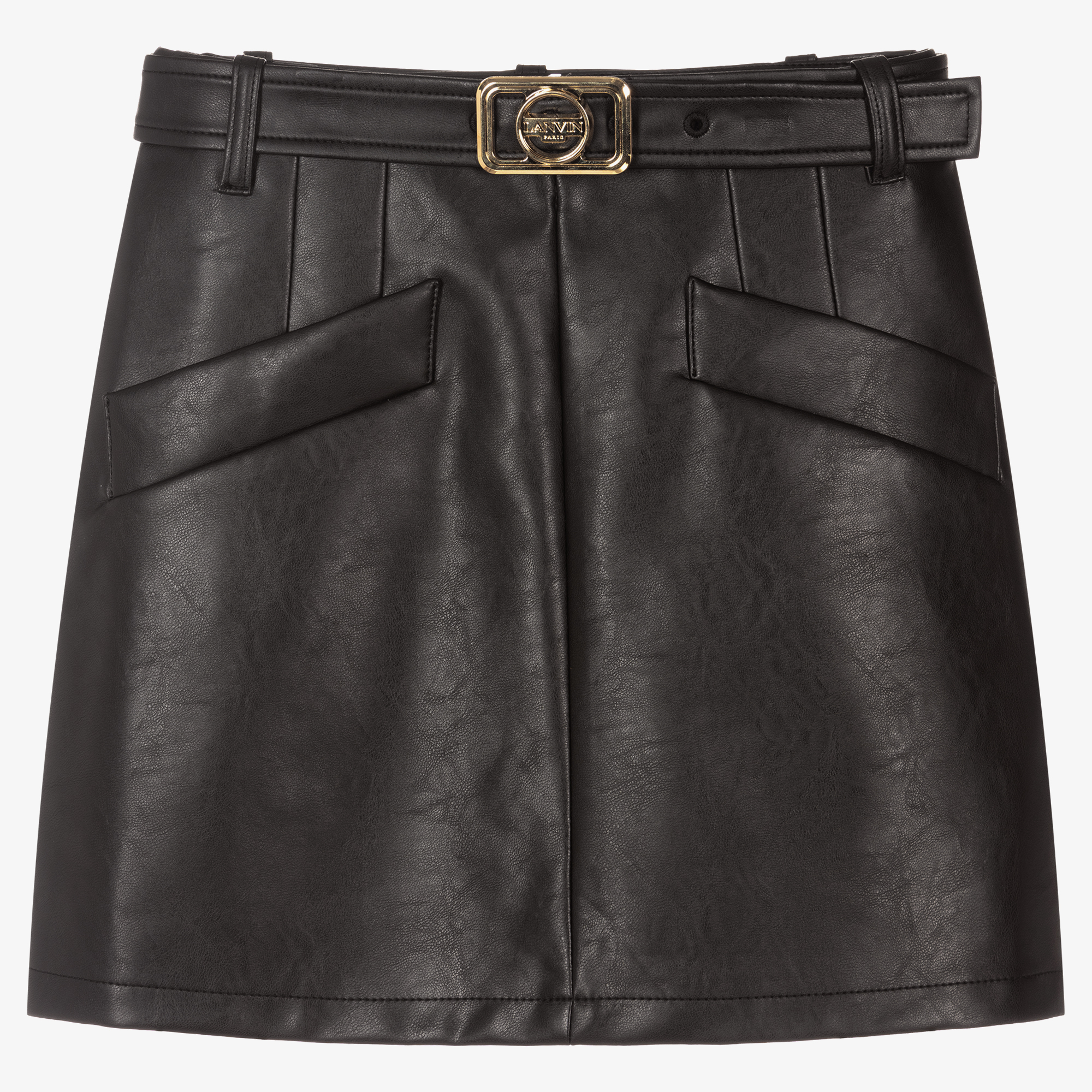 Lanvin - Teen Black Faux Leather Skirt | Childrensalon Outlet