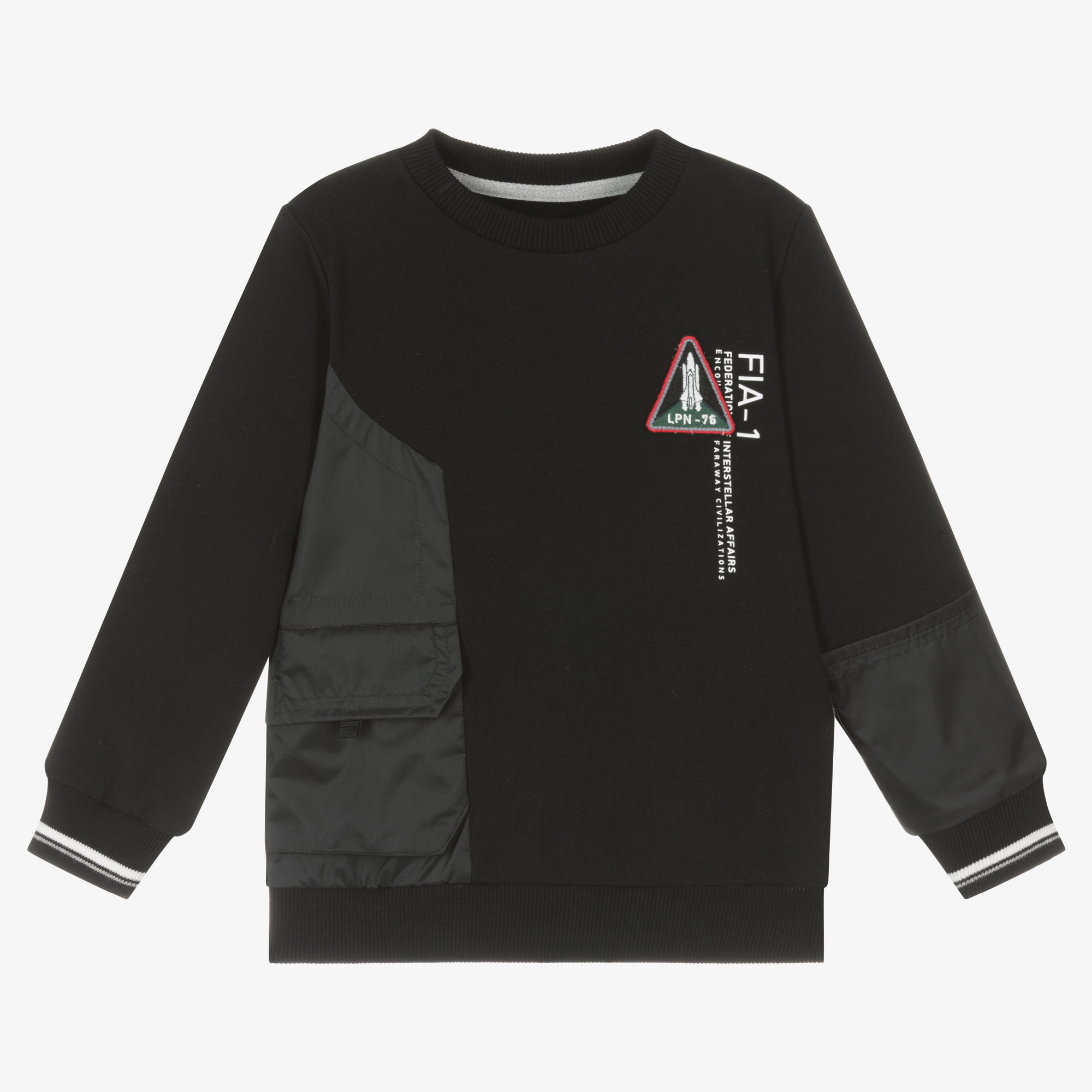 Lapin House - Boys Black Cotton Sweatshirt | Childrensalon Outlet
