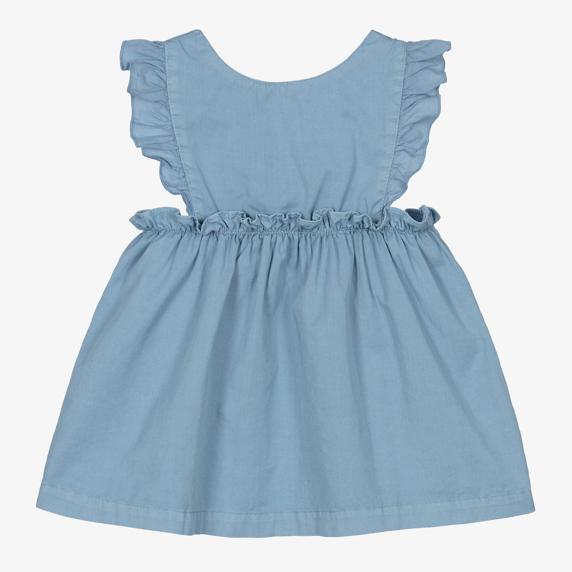 Laranjinha - Girls Blue Pinafore Dress | Childrensalon Outlet