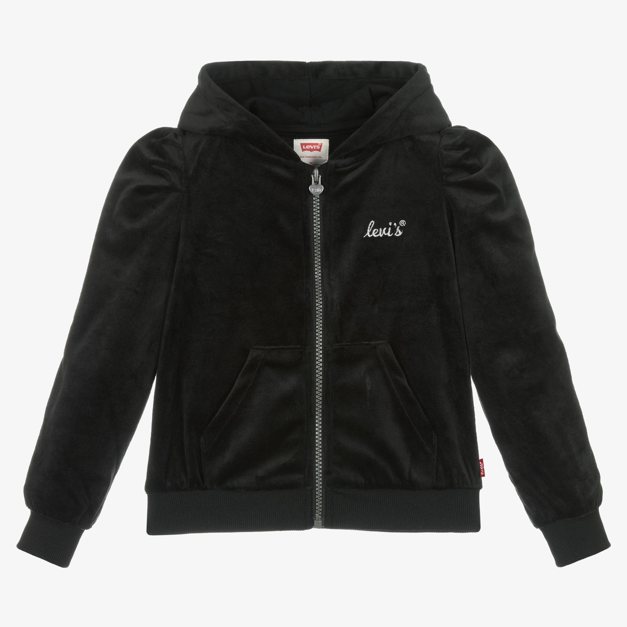 Levi's - Girls Black Velour Zip-Up Top | Childrensalon Outlet