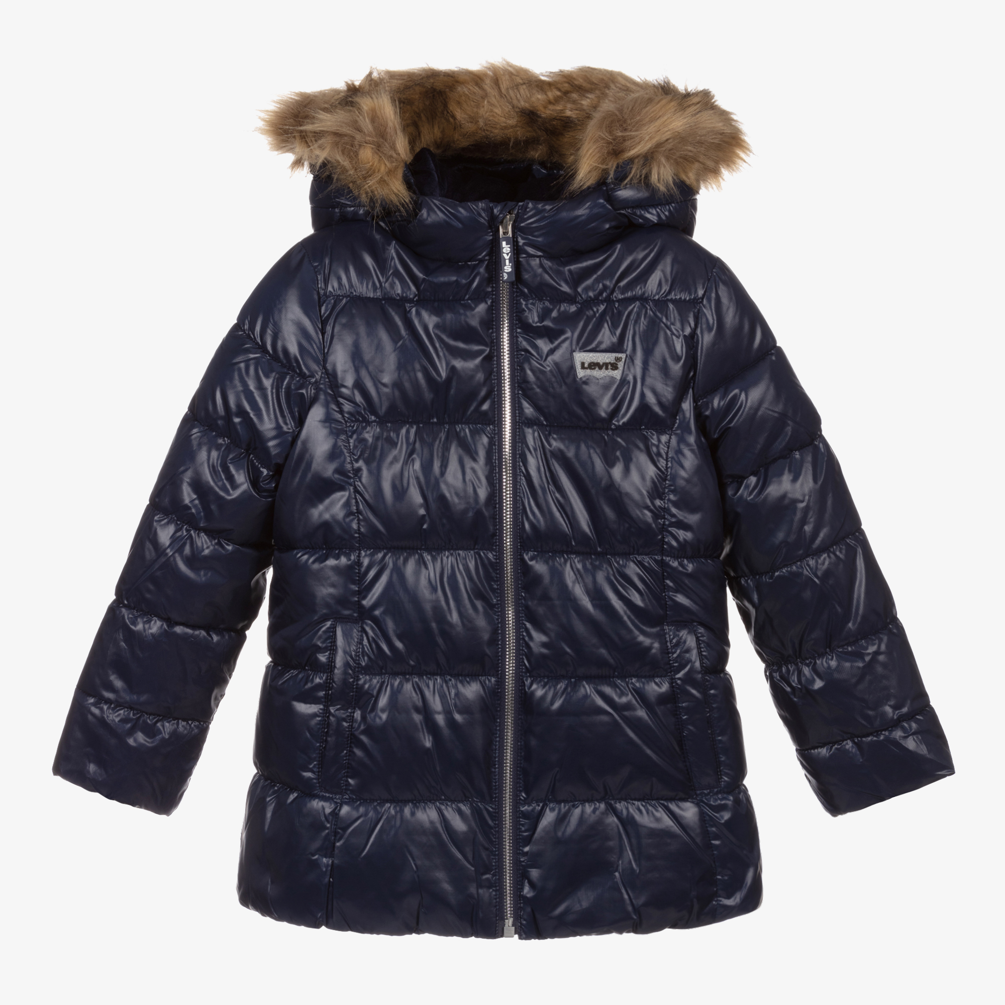 Levi's - Girls Navy Blue Puffer Coat | Childrensalon Outlet