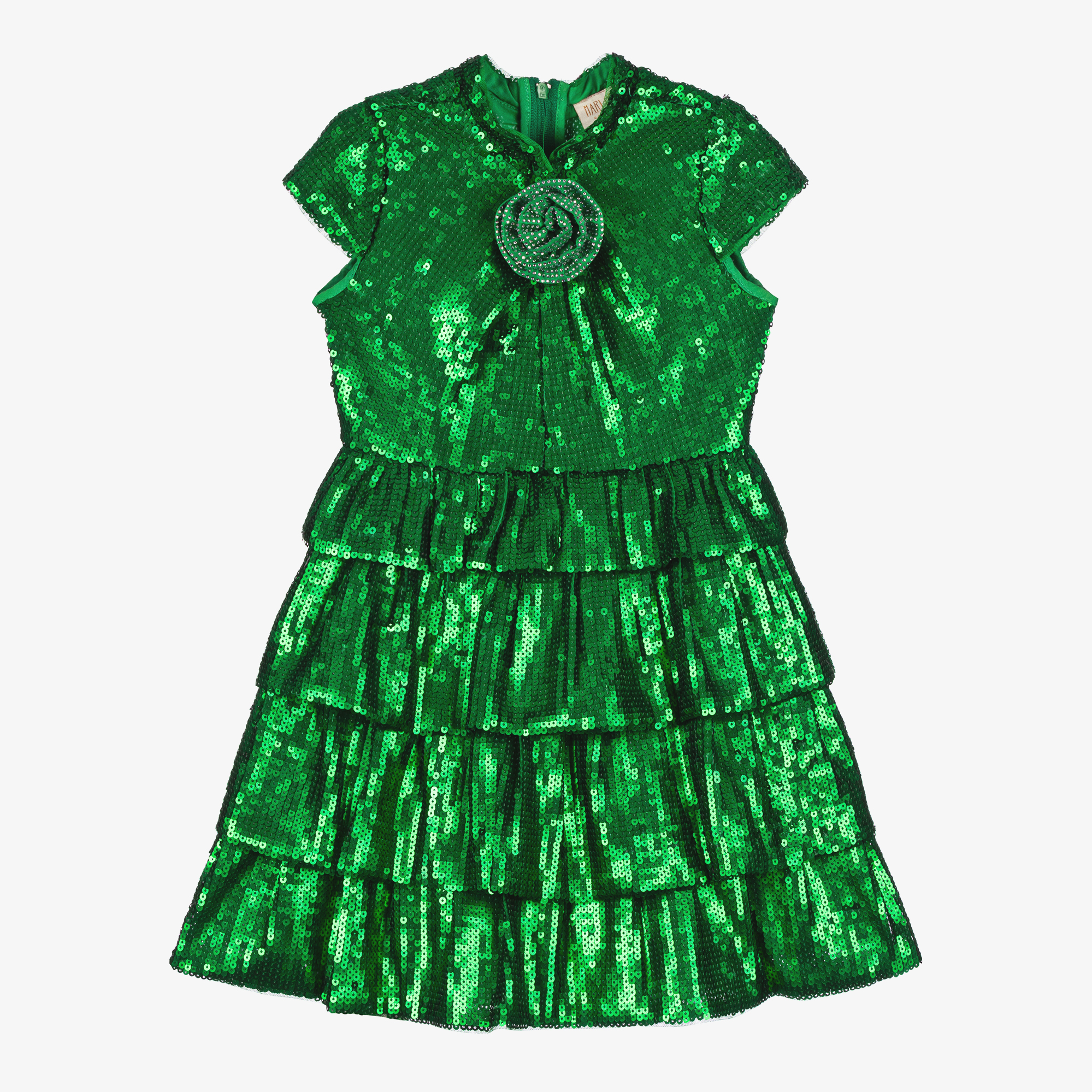 green sequin dress girls Itsun Children Dress Girl Long Sleeve Girl Princess Dress Long Sequin Dress  Dress Green (4-12Years)