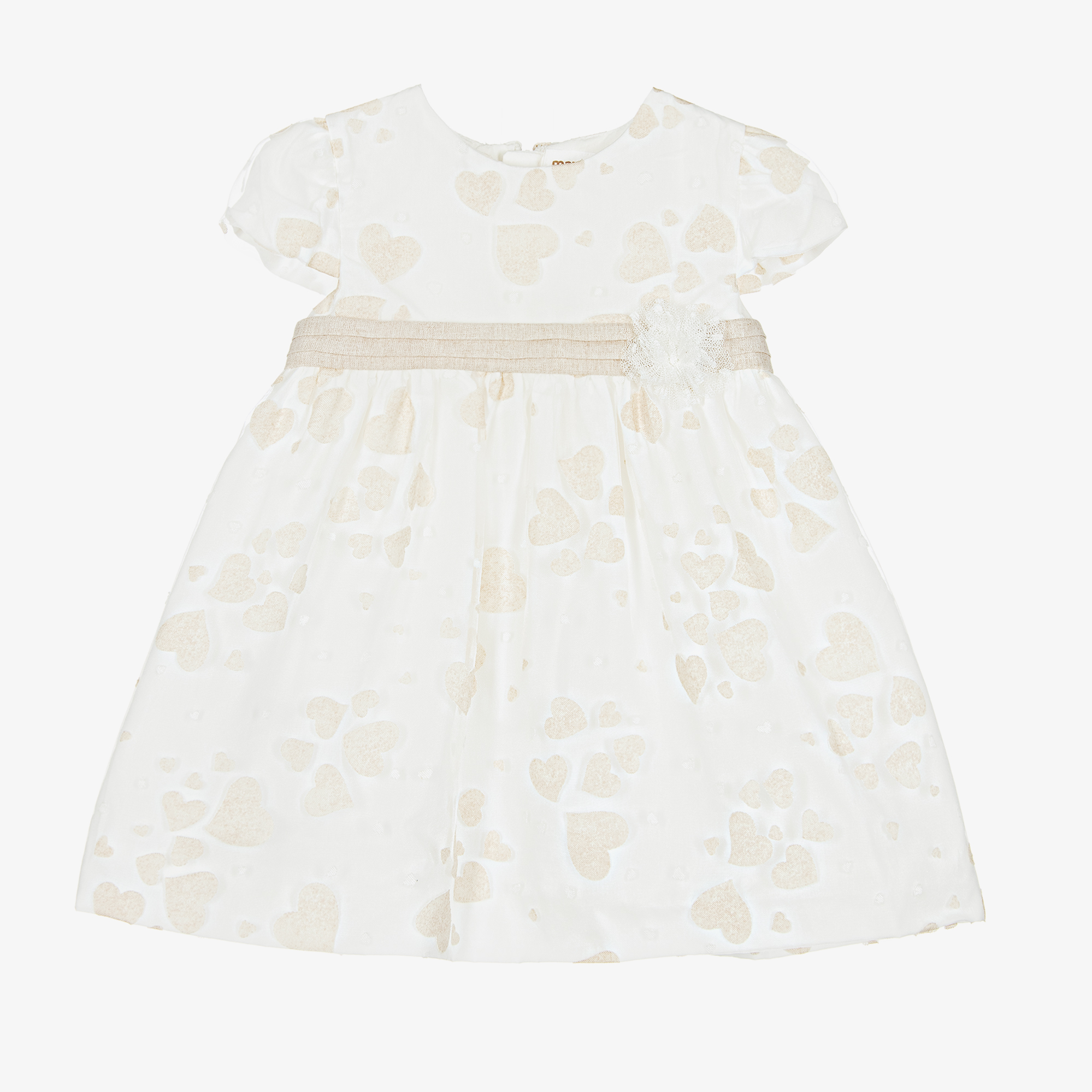 Mayoral Heart Floral Belt Linen-Blend Dress
