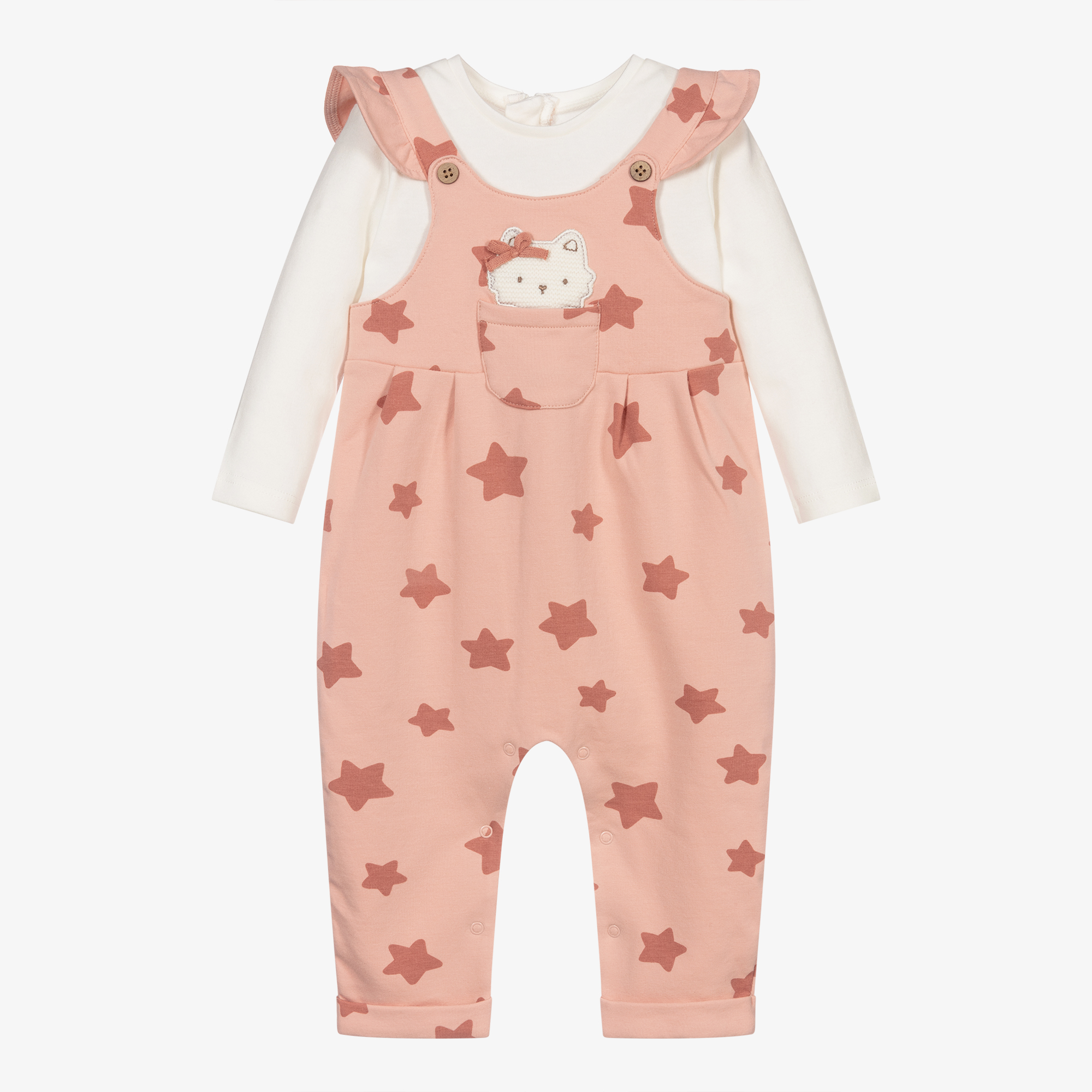 Mayoral Newborn Baby Girls Ivory Cotton Romper Childrensalon Outlet