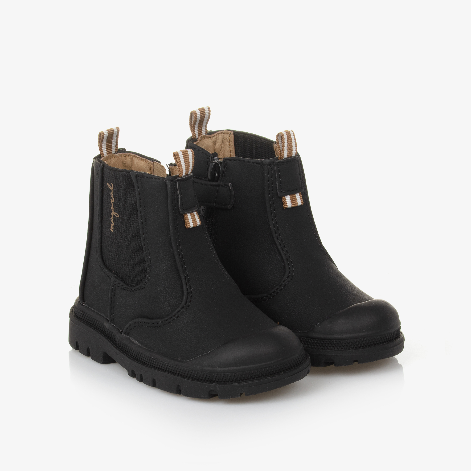 Mayoral Boys Black Faux Leather Ankle Boots Childrensalon Outlet