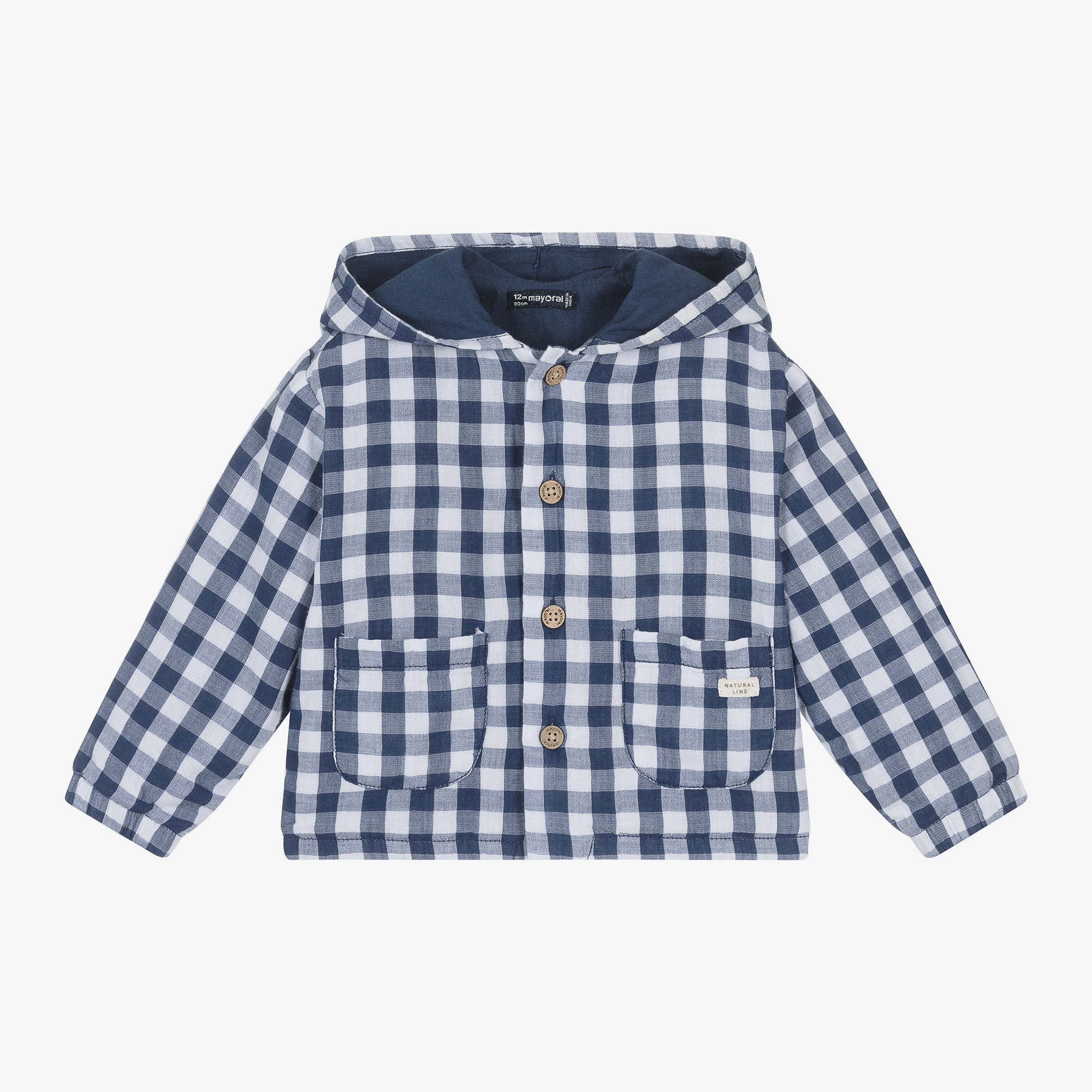 Navy Gingham Hooded Jacket | JoJo Maman Bébé