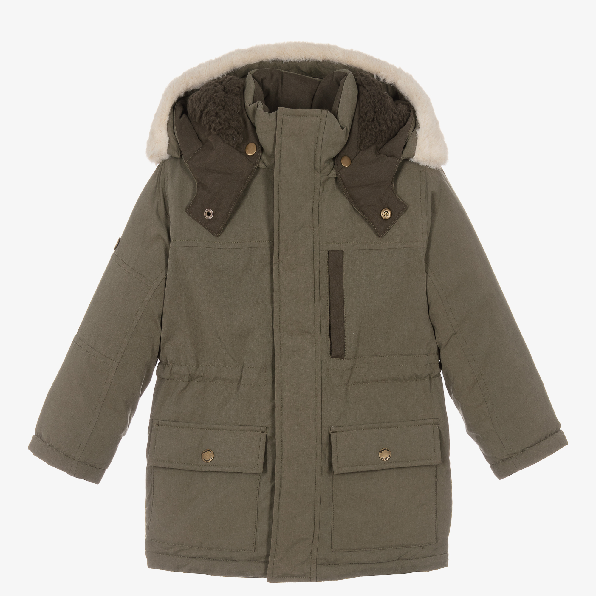 Mayoral Boys Khaki Green Parka Childrensalon Outlet