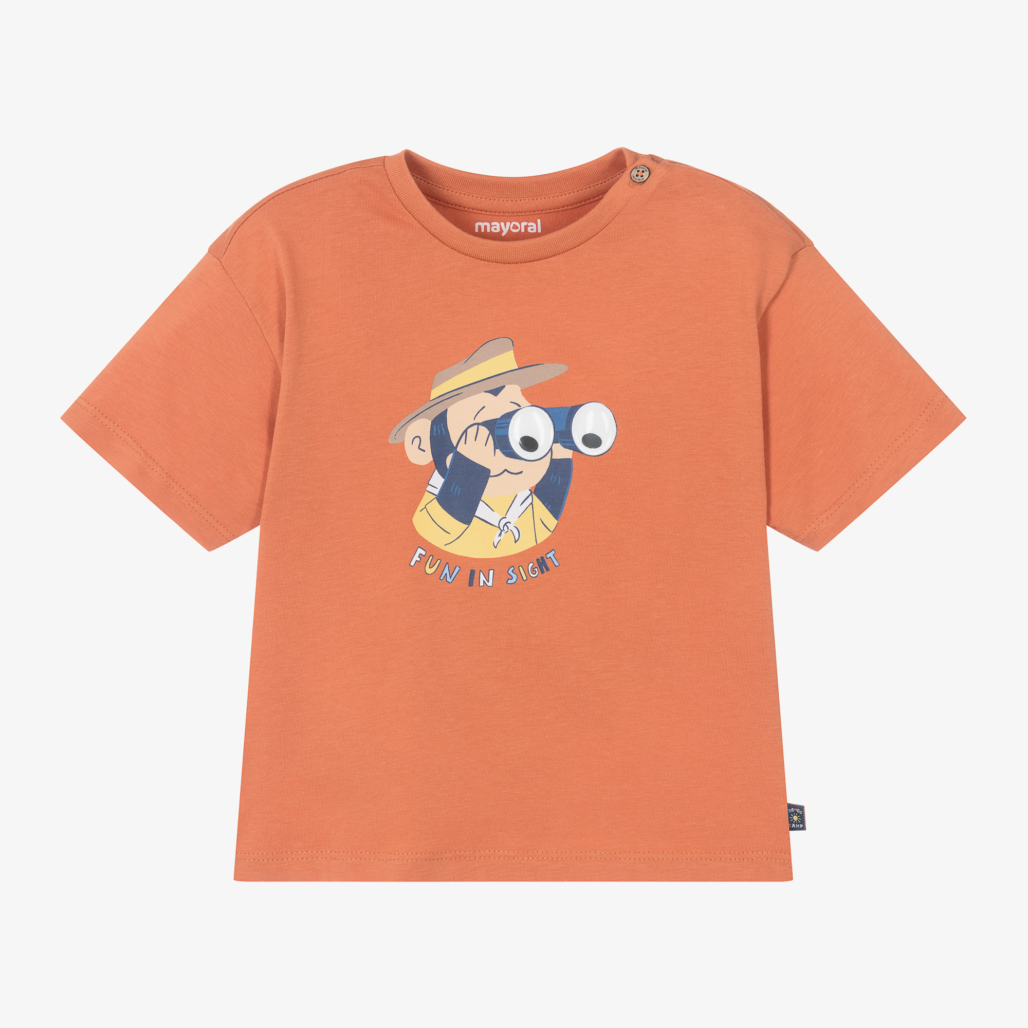 Mayoral Boys Orange Cotton Monkey T Shirt