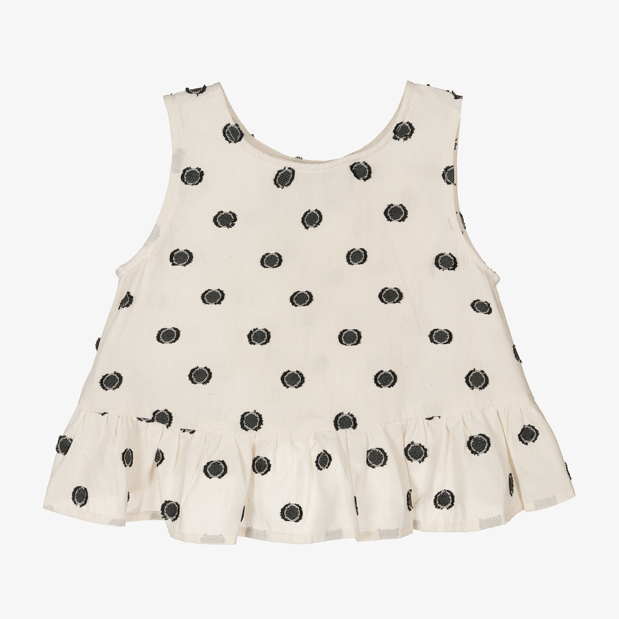girls black and white polka dot shirt