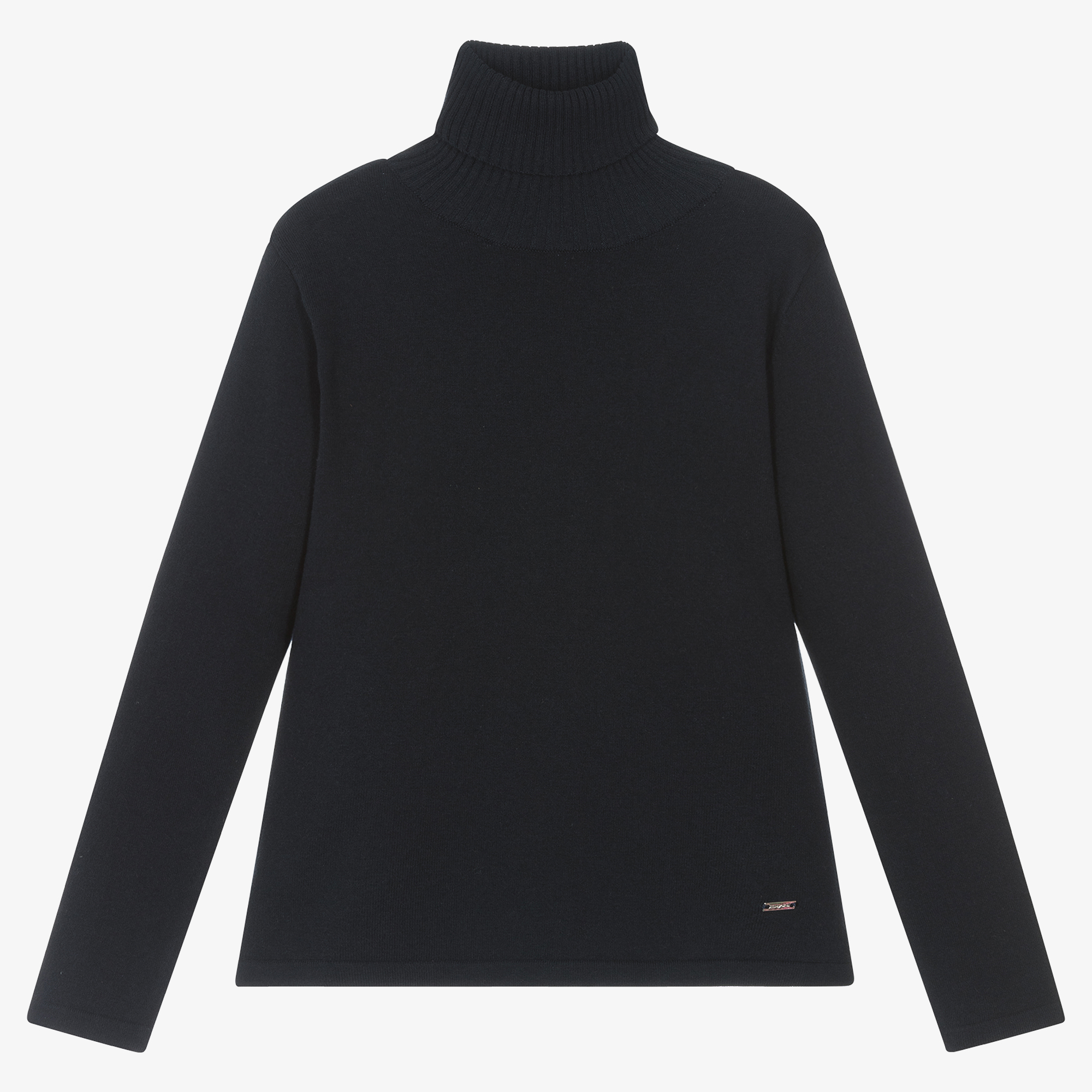 Mayoral Girls Blue Knitted Roll Neck Sweater Childrensalon Outlet
